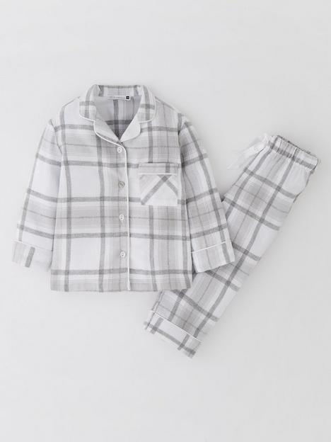 lucy-mecklenburgh-kidsnbspfamily-woven-check-revere-pj-set-grey-check