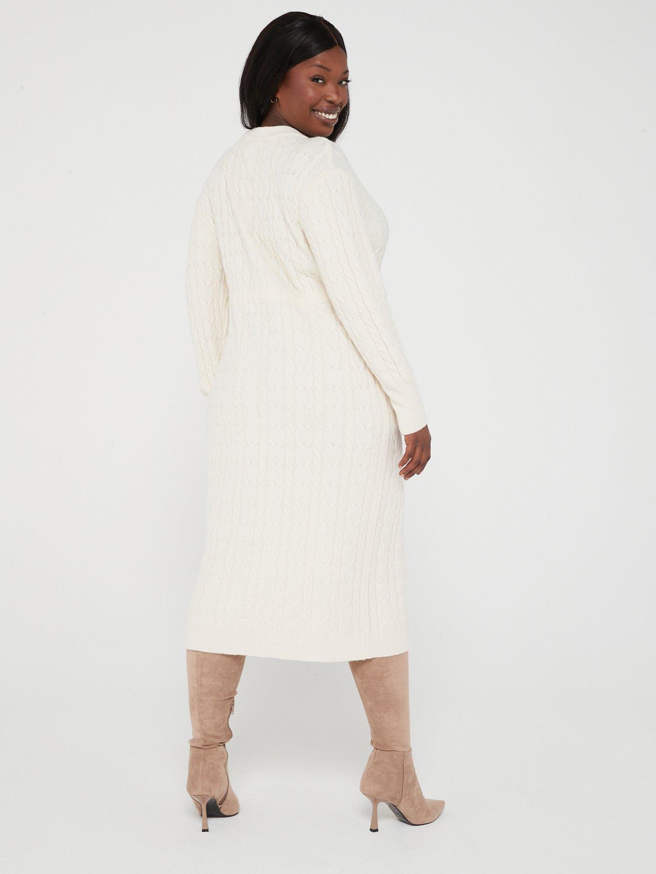 Cable knit 2024 midi dress