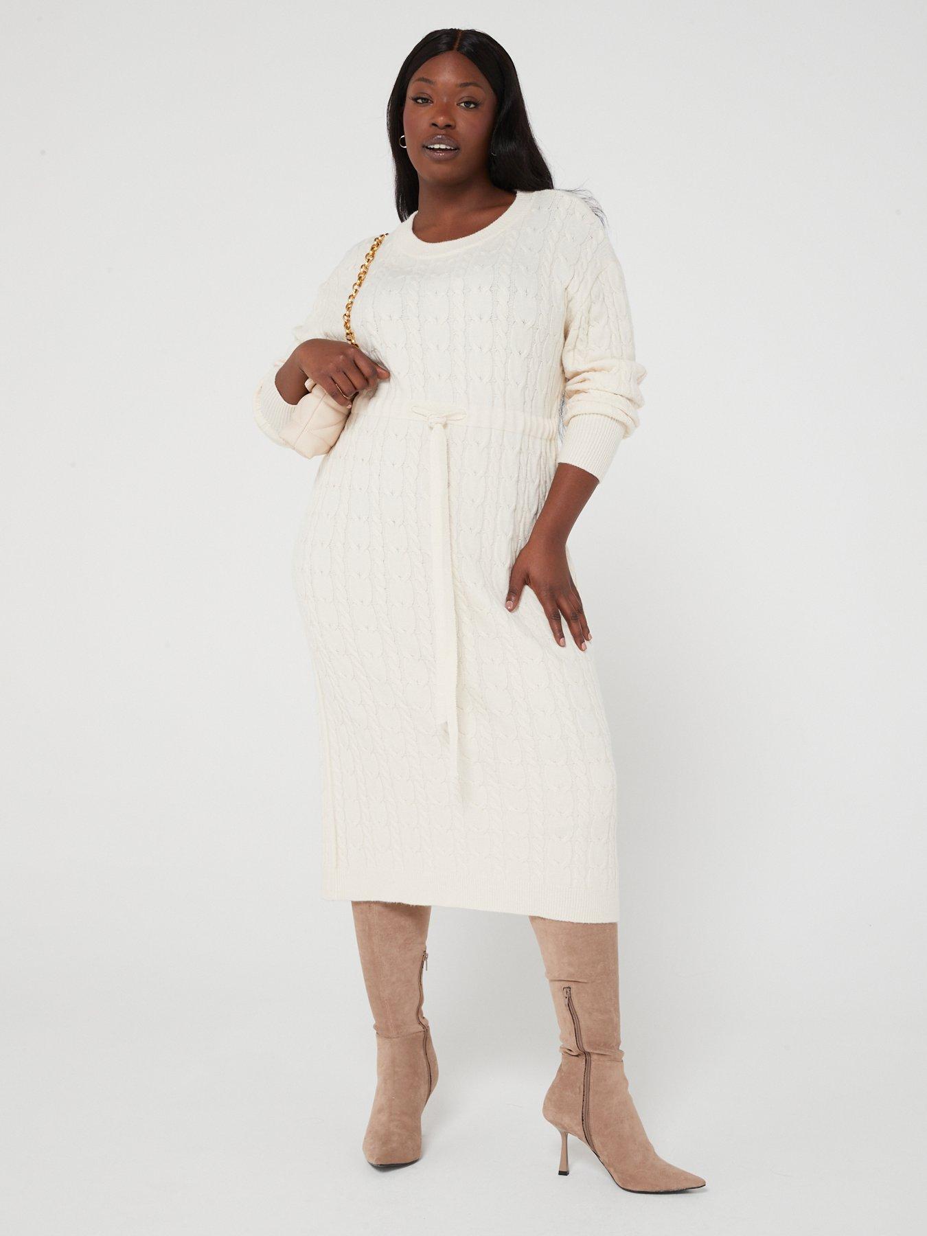 Cable knit cheap midi dress