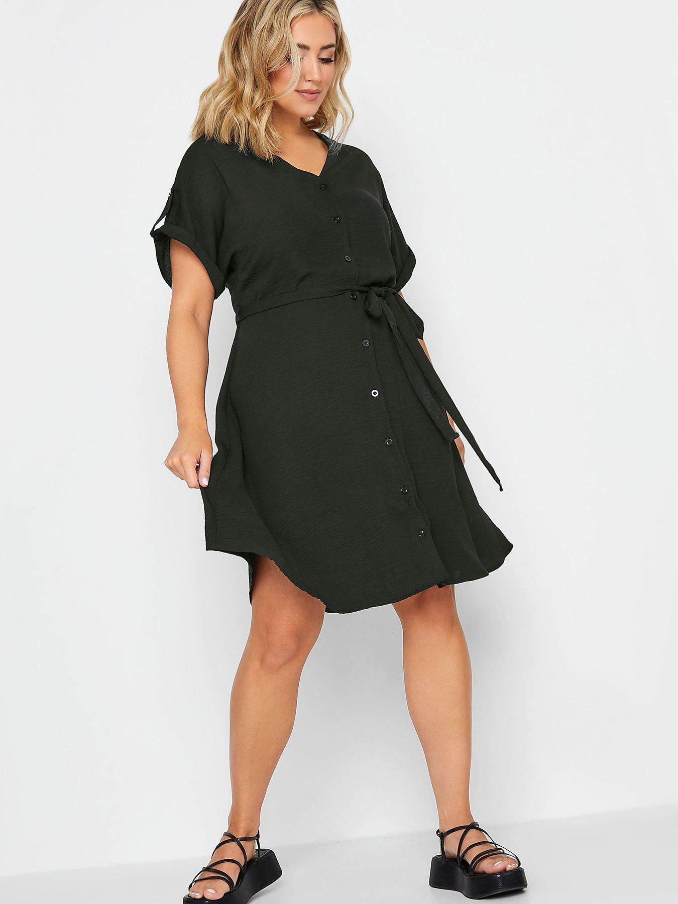 Black utility discount shirt dress