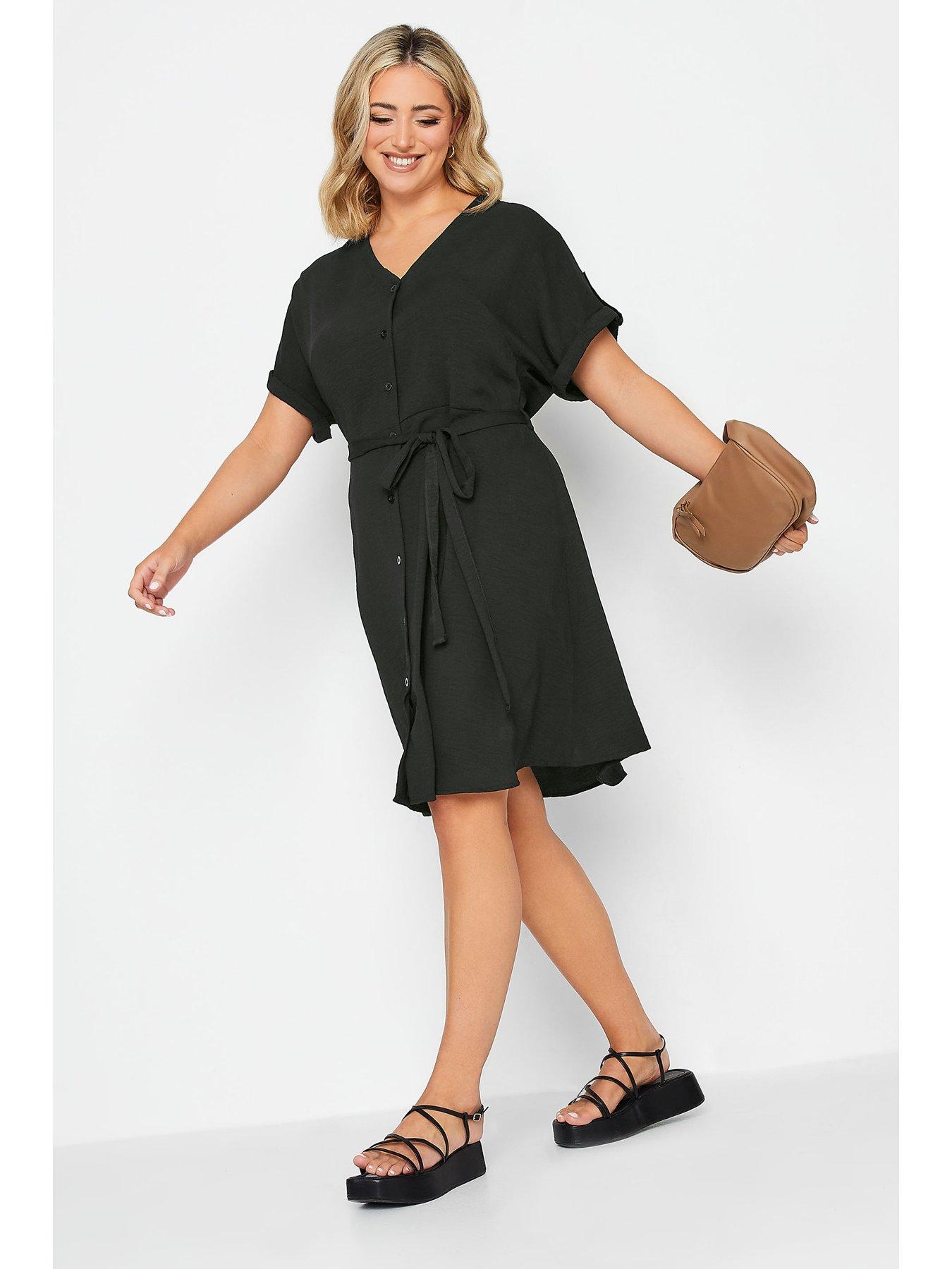 Image 3 of 4 of Yours Utility Shirt Dress Black