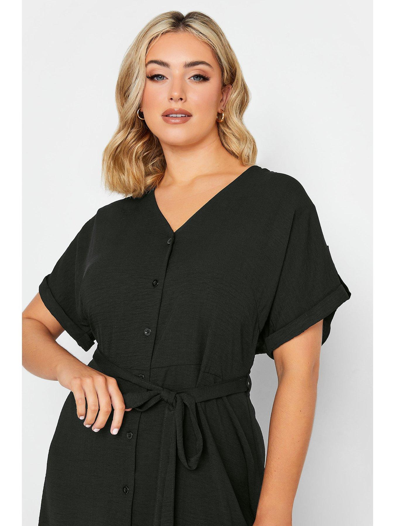 Image 4 of 4 of Yours Utility Shirt Dress Black