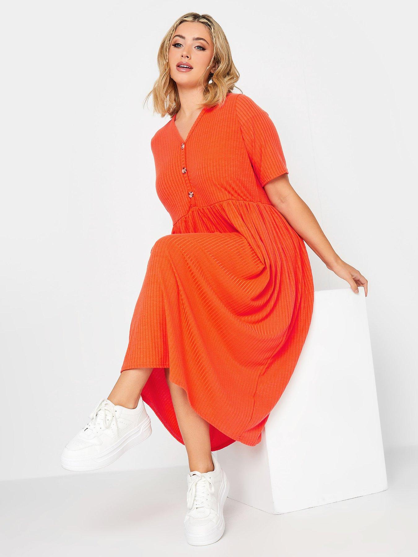 Orange clearance midaxi dress