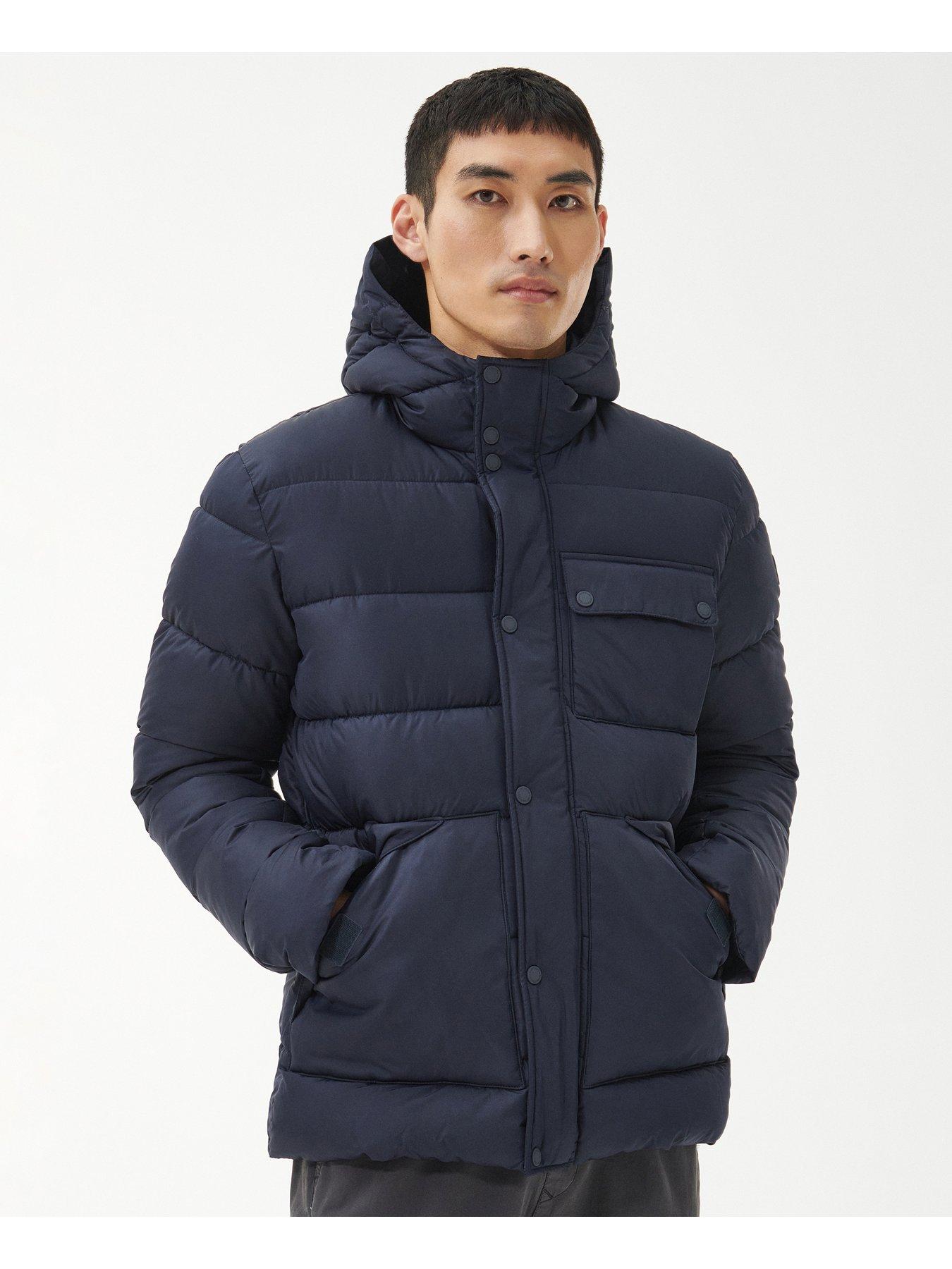 Barbour International Baliol Hooded Padded Jacket - Navy | very.co.uk