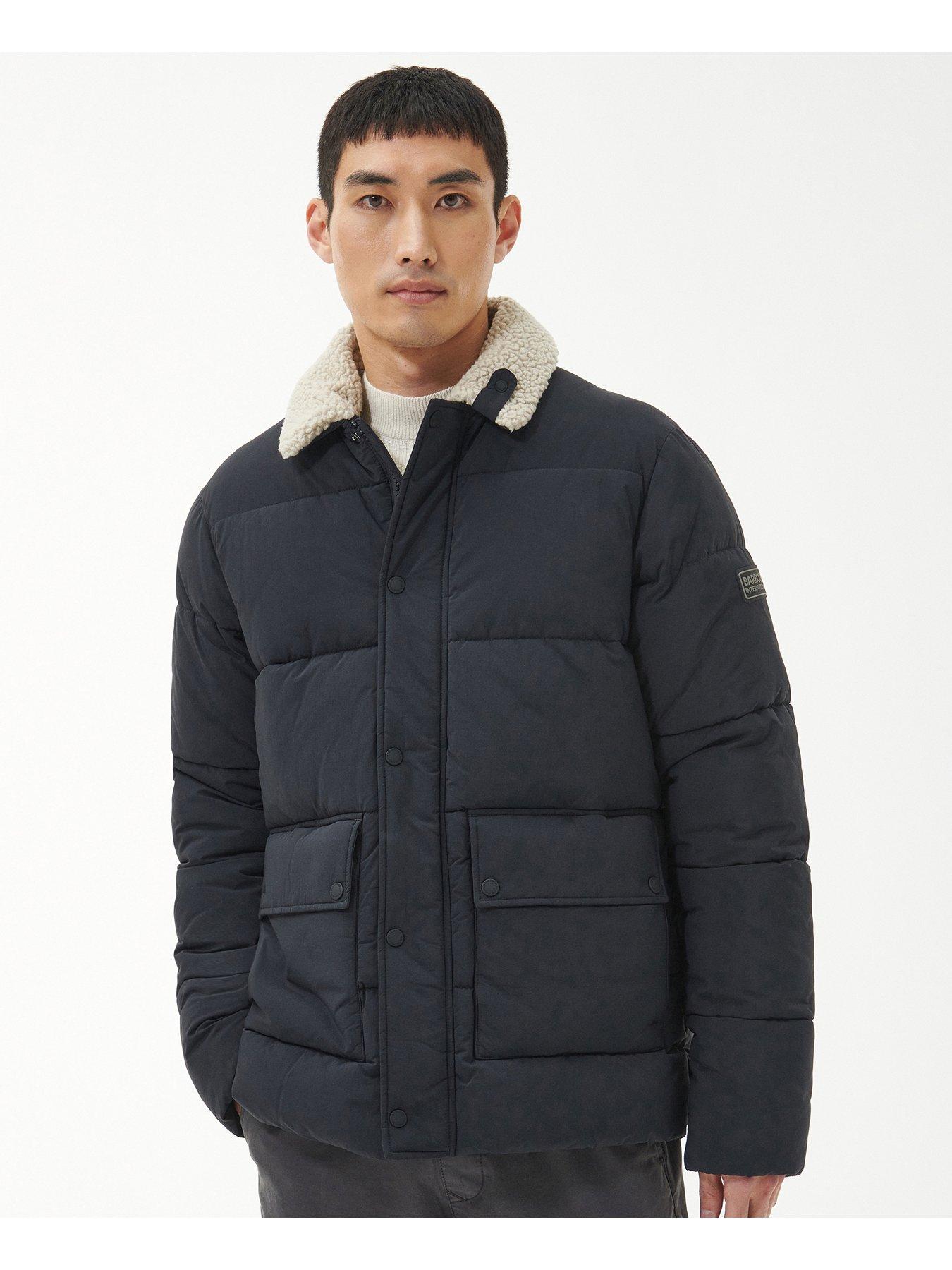 Barbour international padded on sale jacket in black