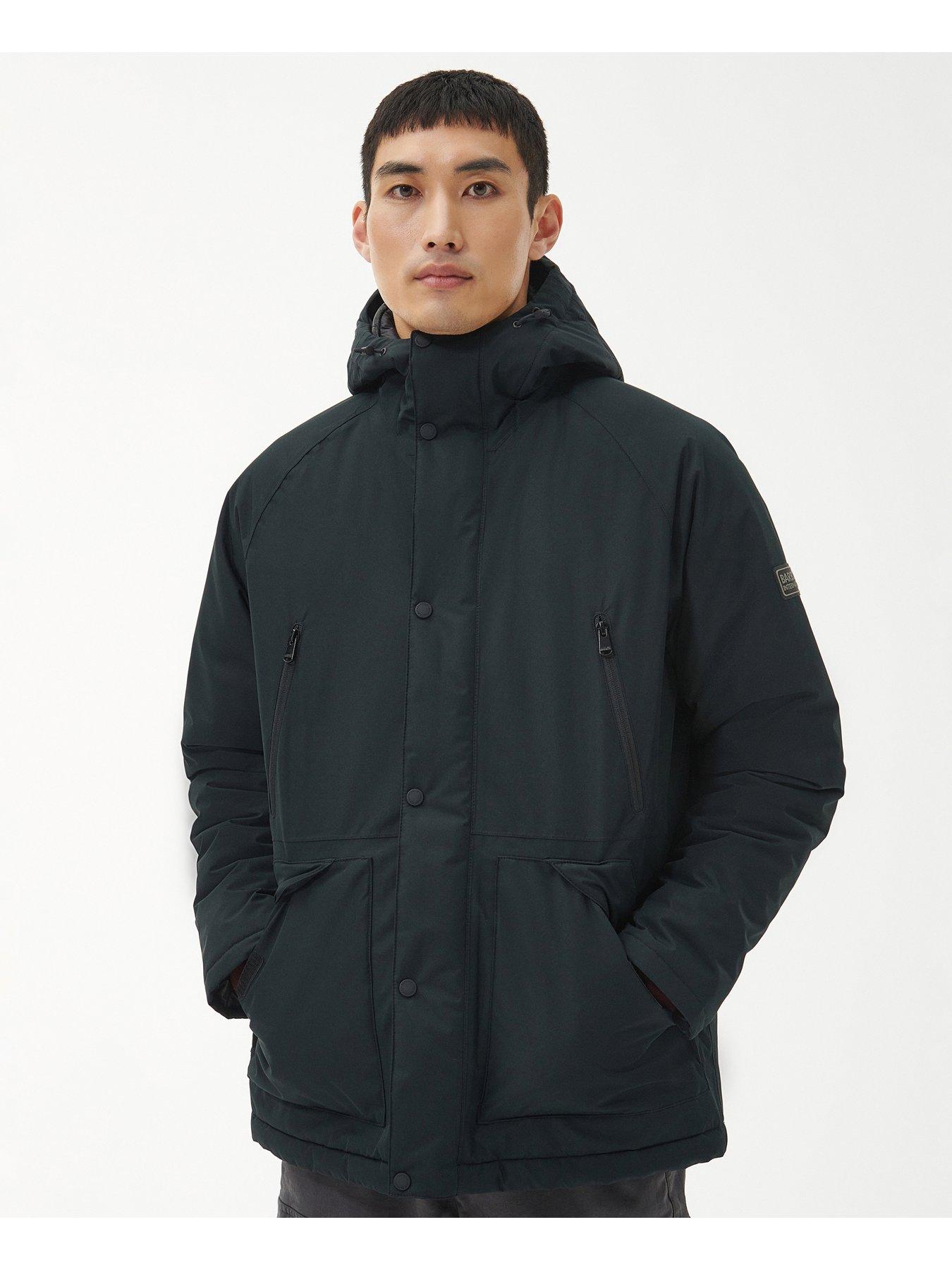 Barbour International Boston Longline Quilted Hooded Coat - Black