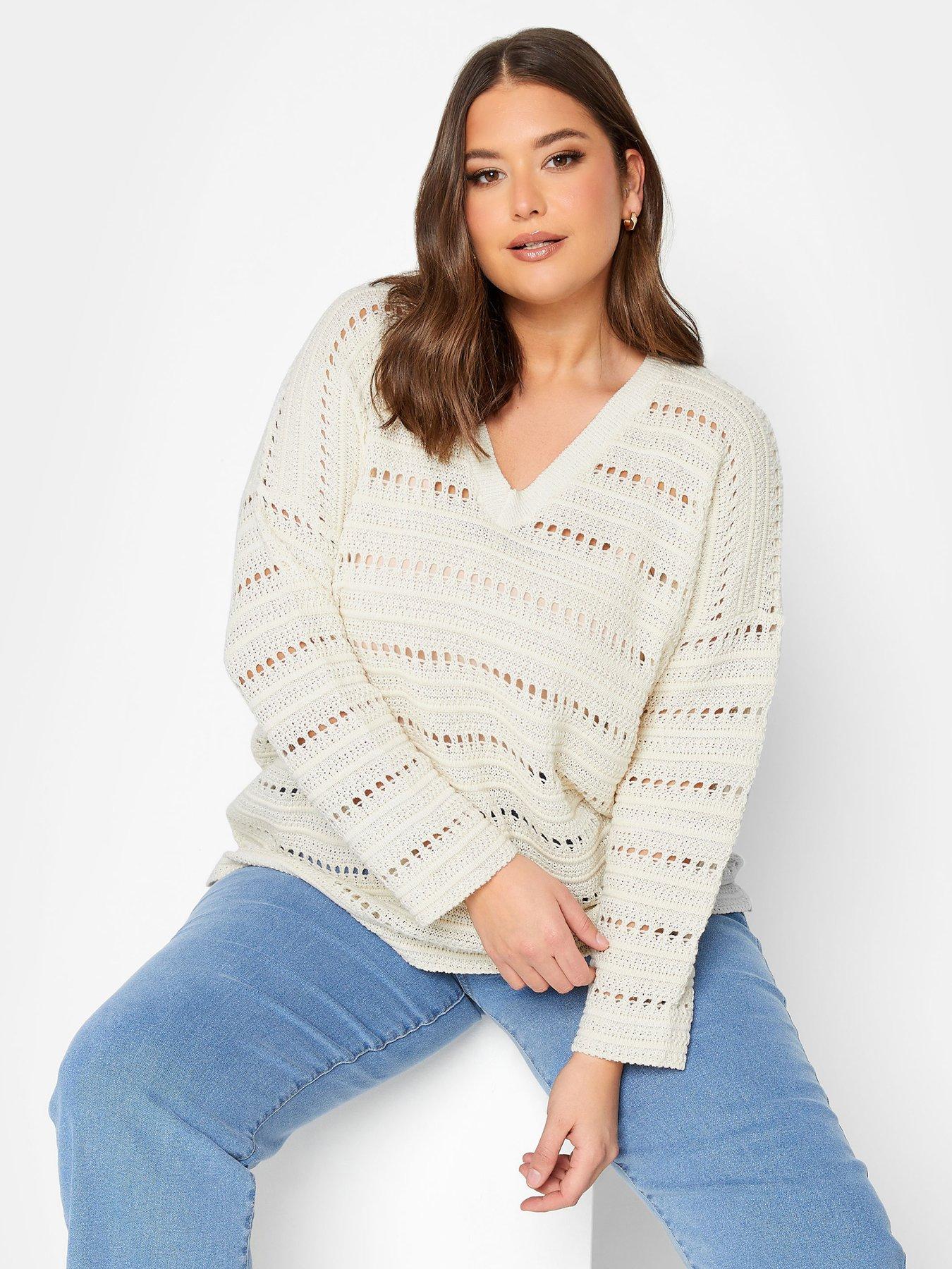 Cream crochet clearance jumper