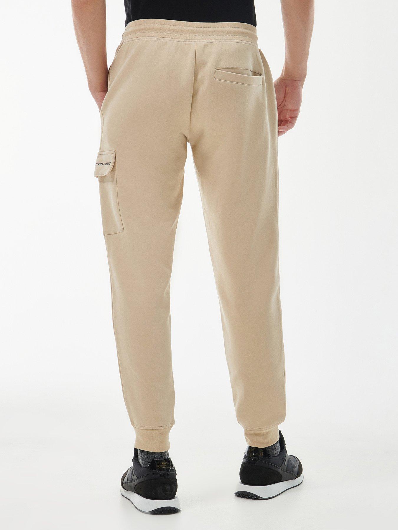 Cream Slim Leg Cuffed Joggers