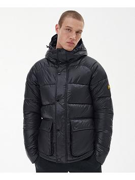 barbour international lark hooded padded jacket - black