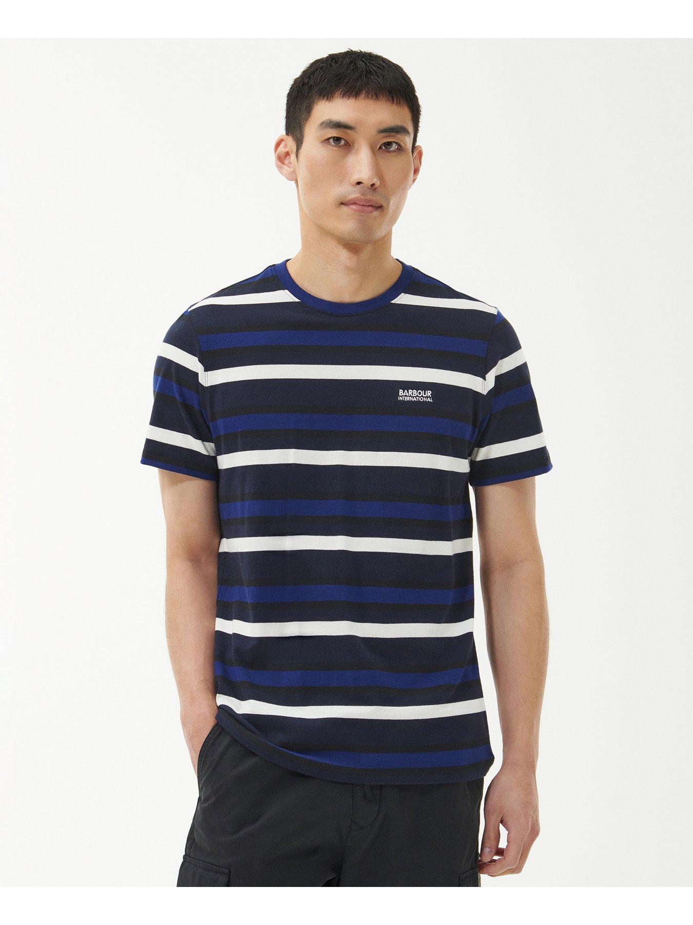 Barbour International Gauge Stripe T-Shirt - Navy | very.co.uk