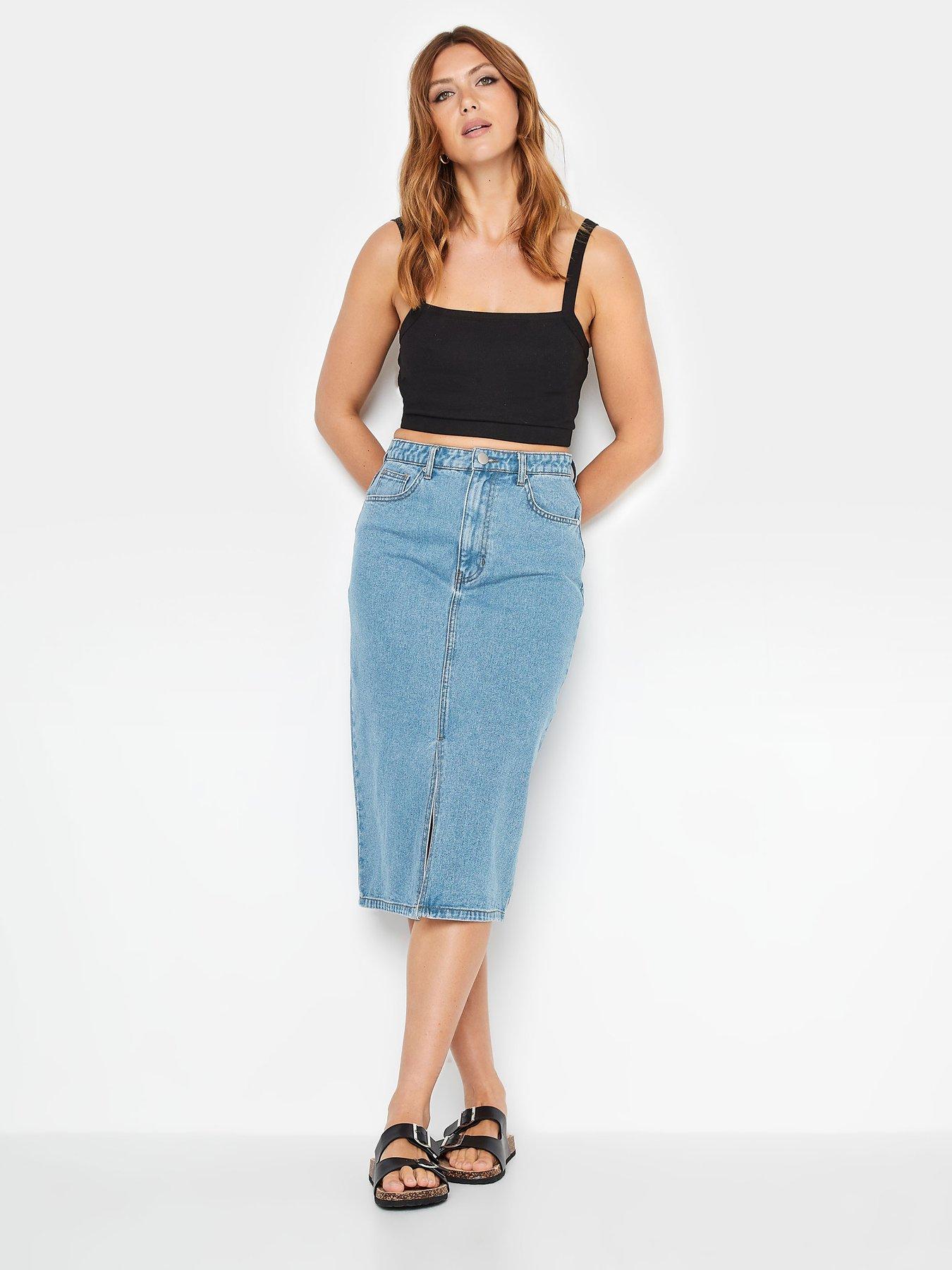 Long jean pencil clearance skirt