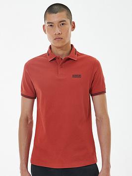 barbour international very exclusive - essential tipped polo shirt - dark red