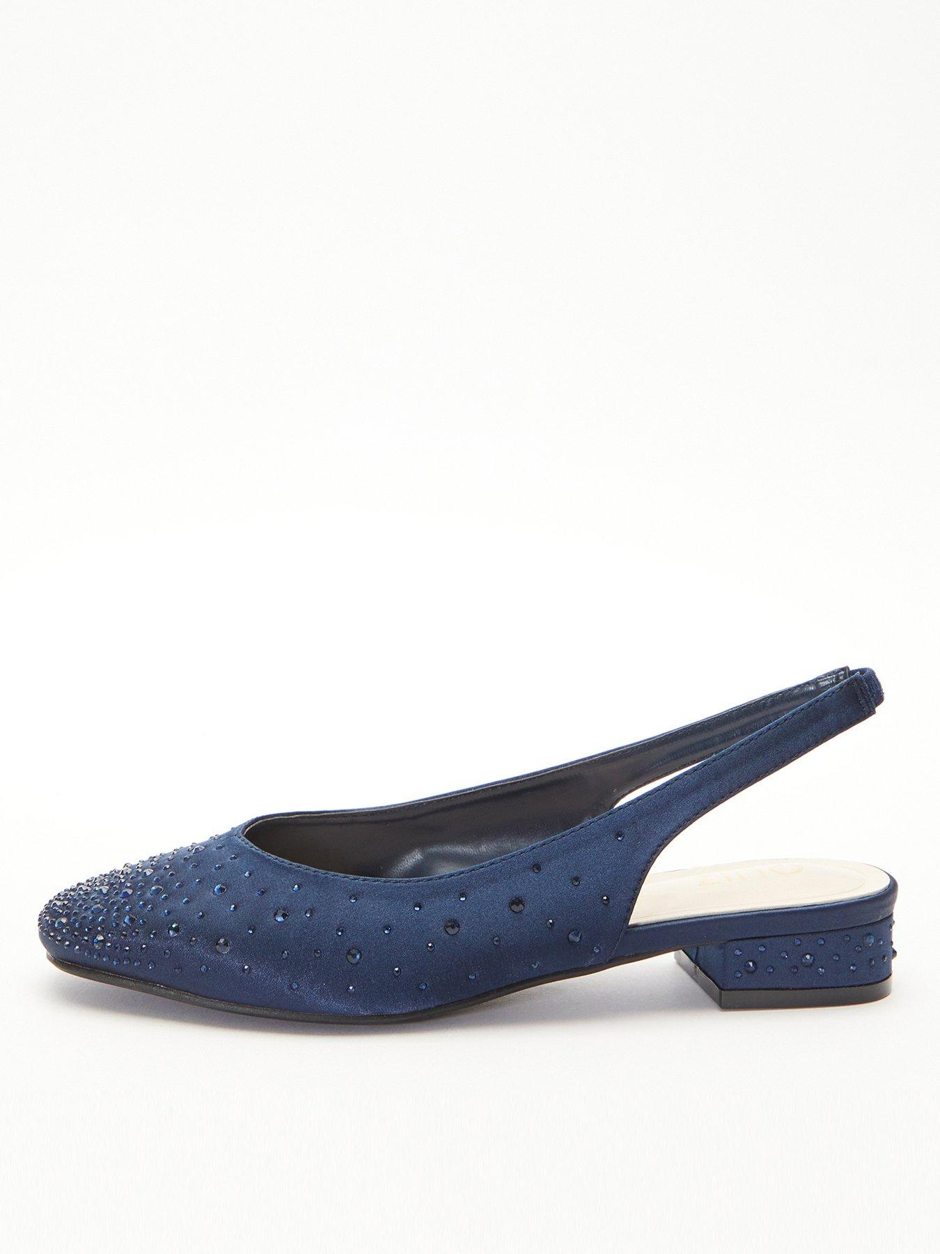 Navy sling back hot sale shoes uk