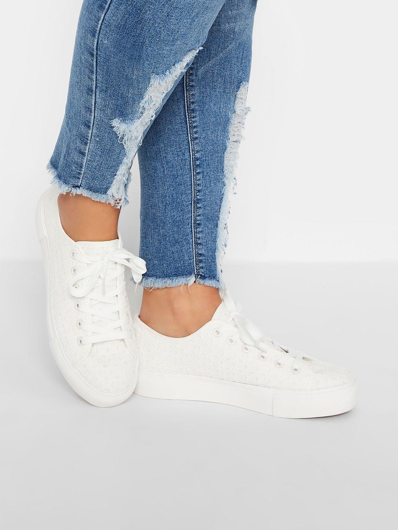 Lace Up New Look Wide Fit White Trainers Buy White Wide Fit (G