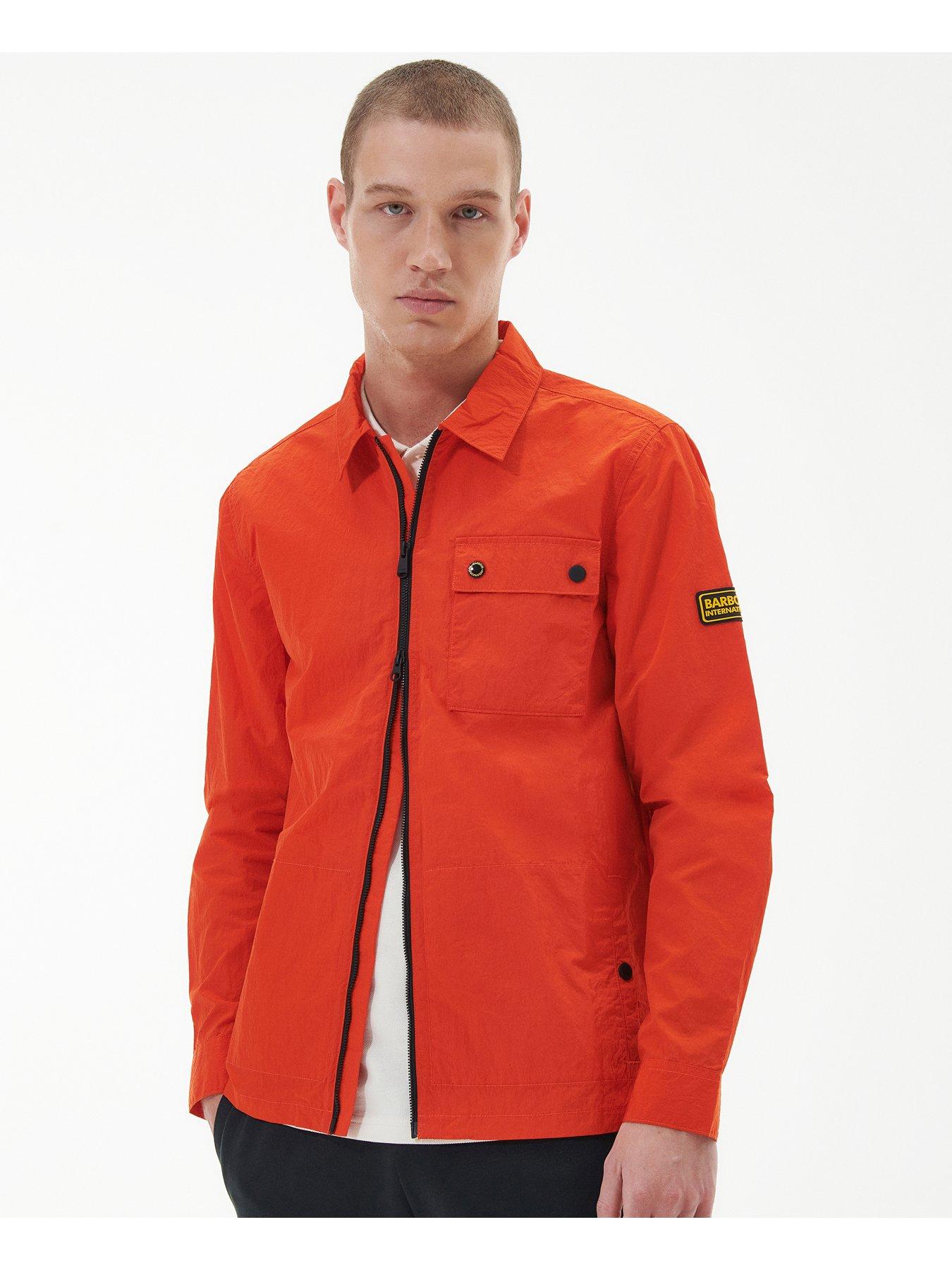 Barbour International Inlet Zip Through Overshirt - Orange | very.co.uk