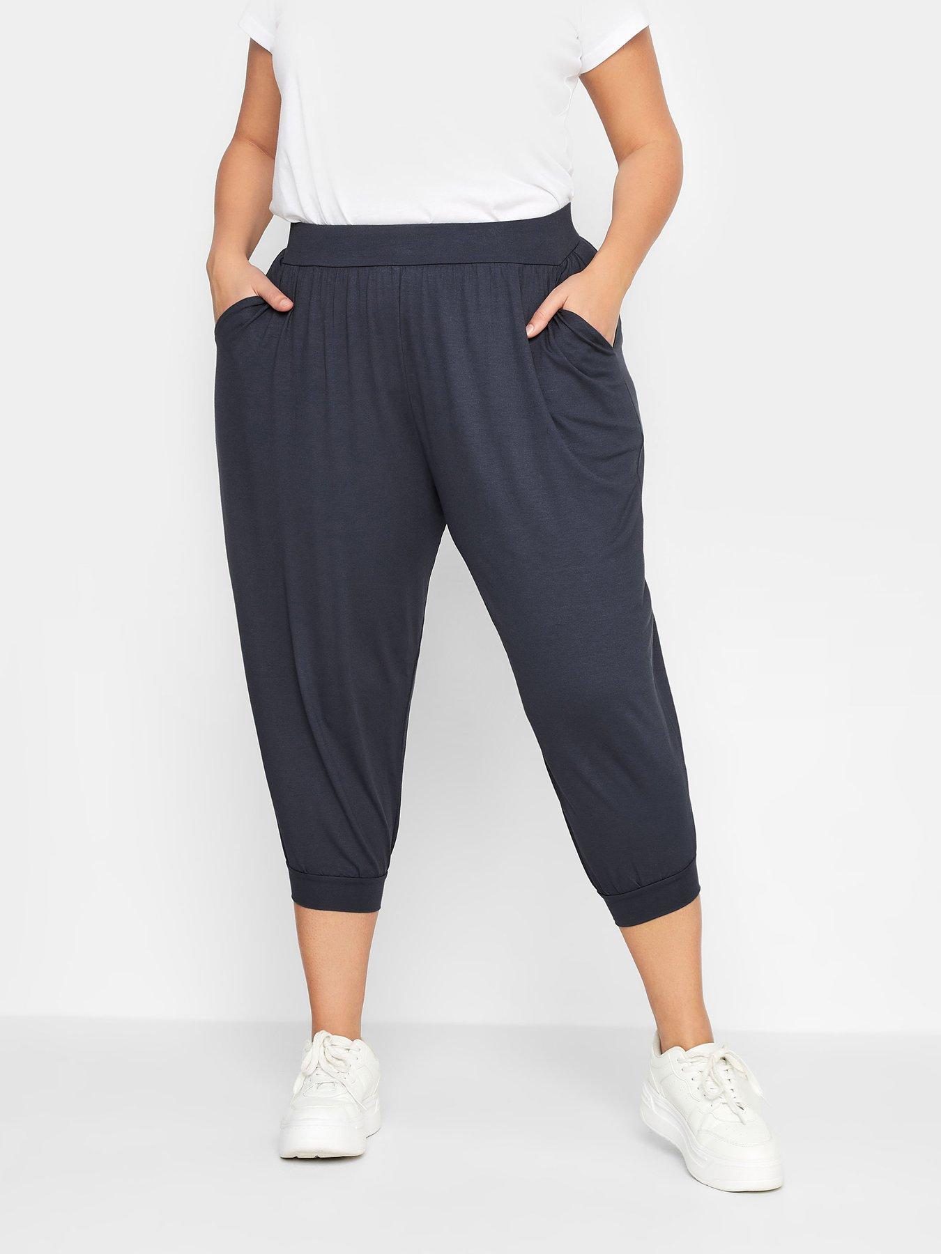 Plus size cropped hot sale harem pants