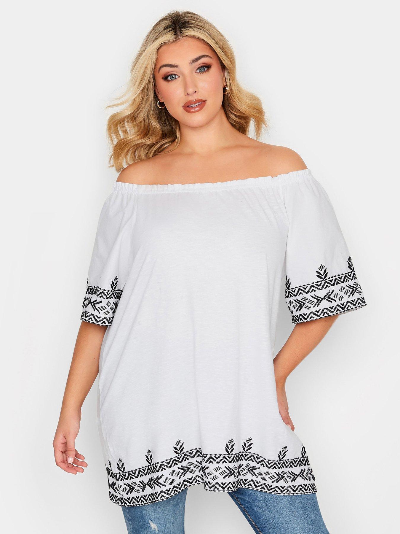 Plus size store white bardot top