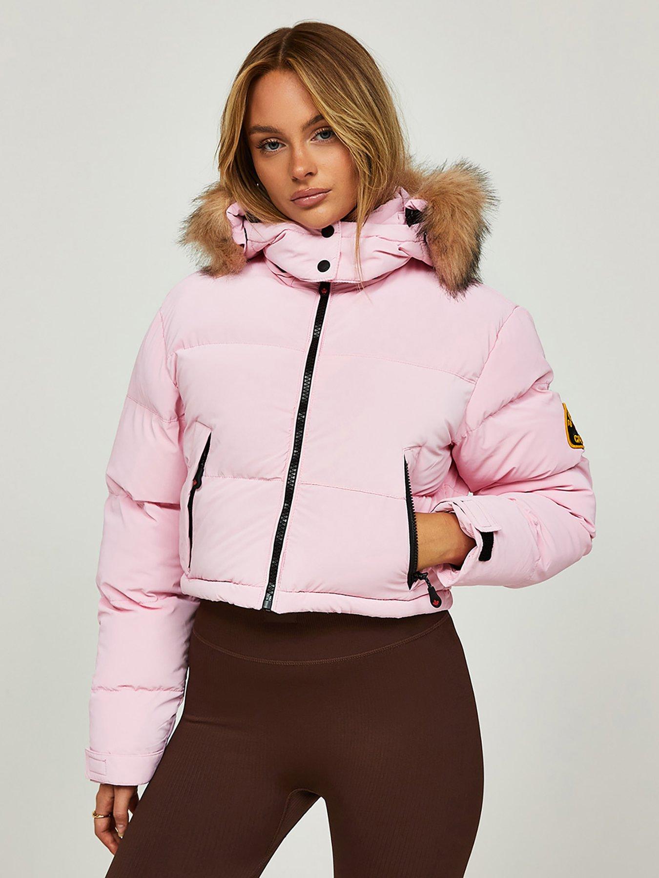 Zavetti Canada Bellucci 2.0 Crop Puffer Jacket - Pink | very.co.uk