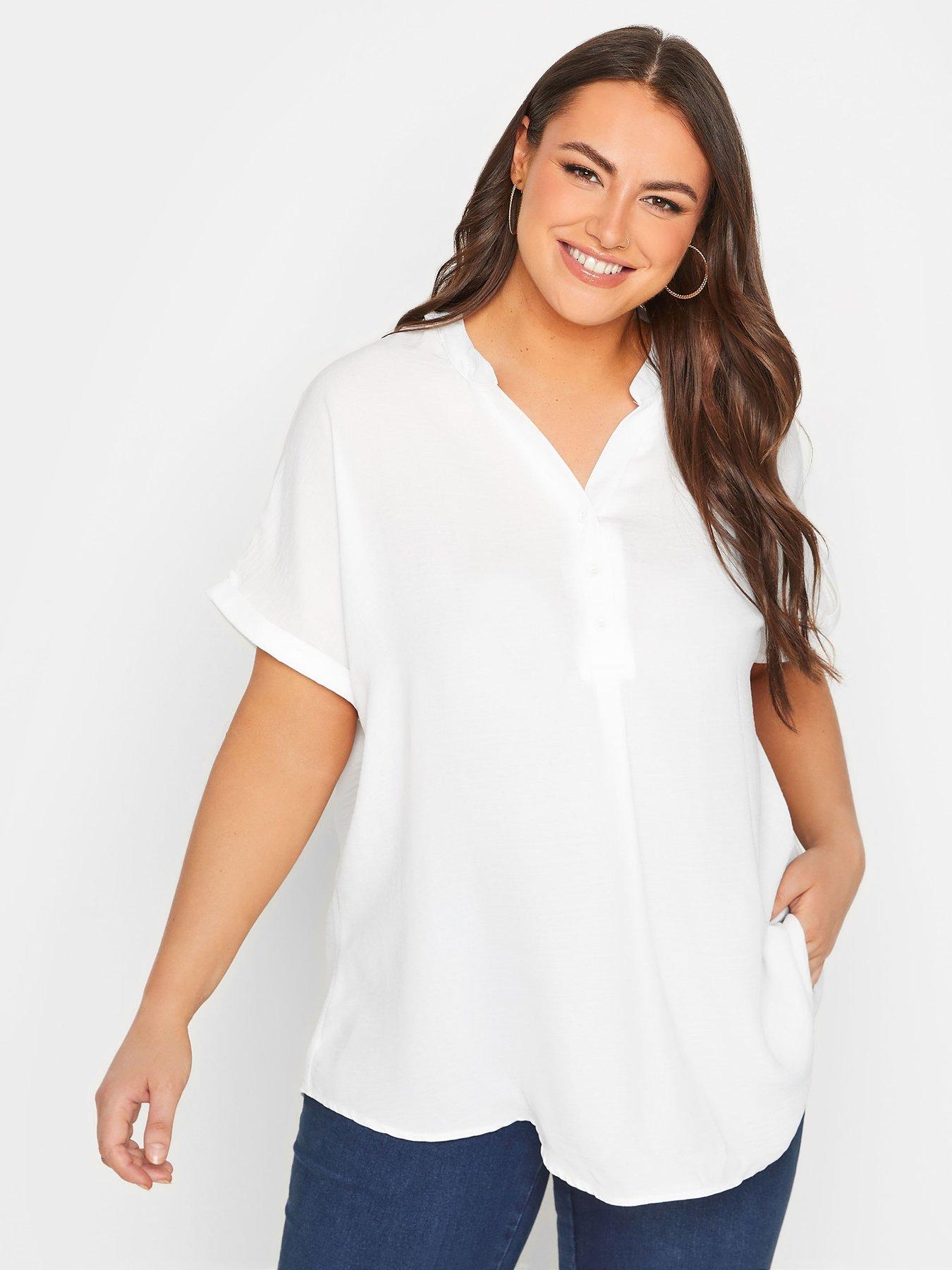 White short sleeve shirt on sale womens