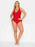  image of yours-drawstring-detail-swimsuit-red