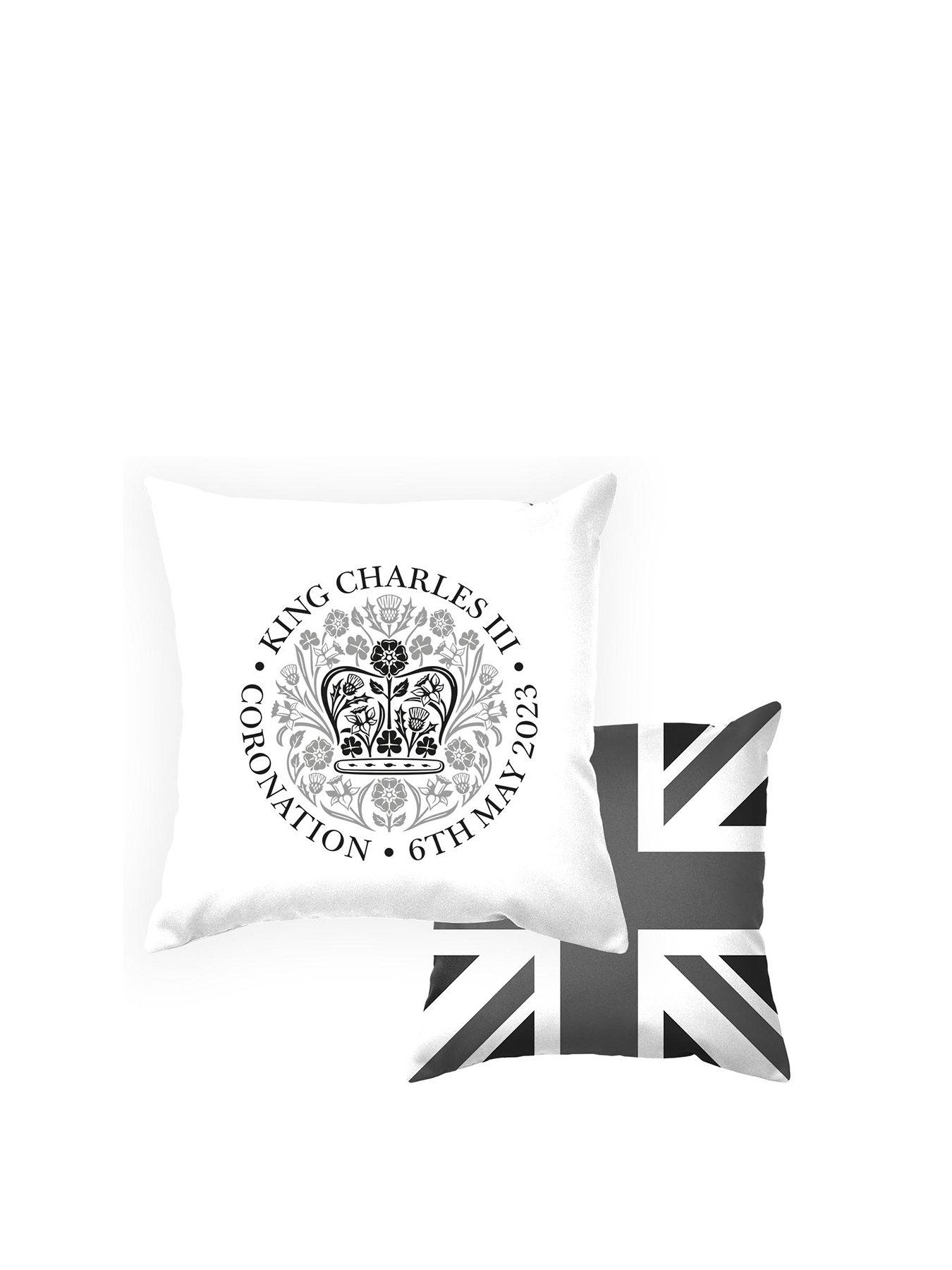 Product photograph of Rucomfy Coronation Square Monochrome Cushion from very.co.uk