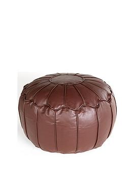 Product photograph of Moroccan Piped Faux Leather Pouffe from very.co.uk
