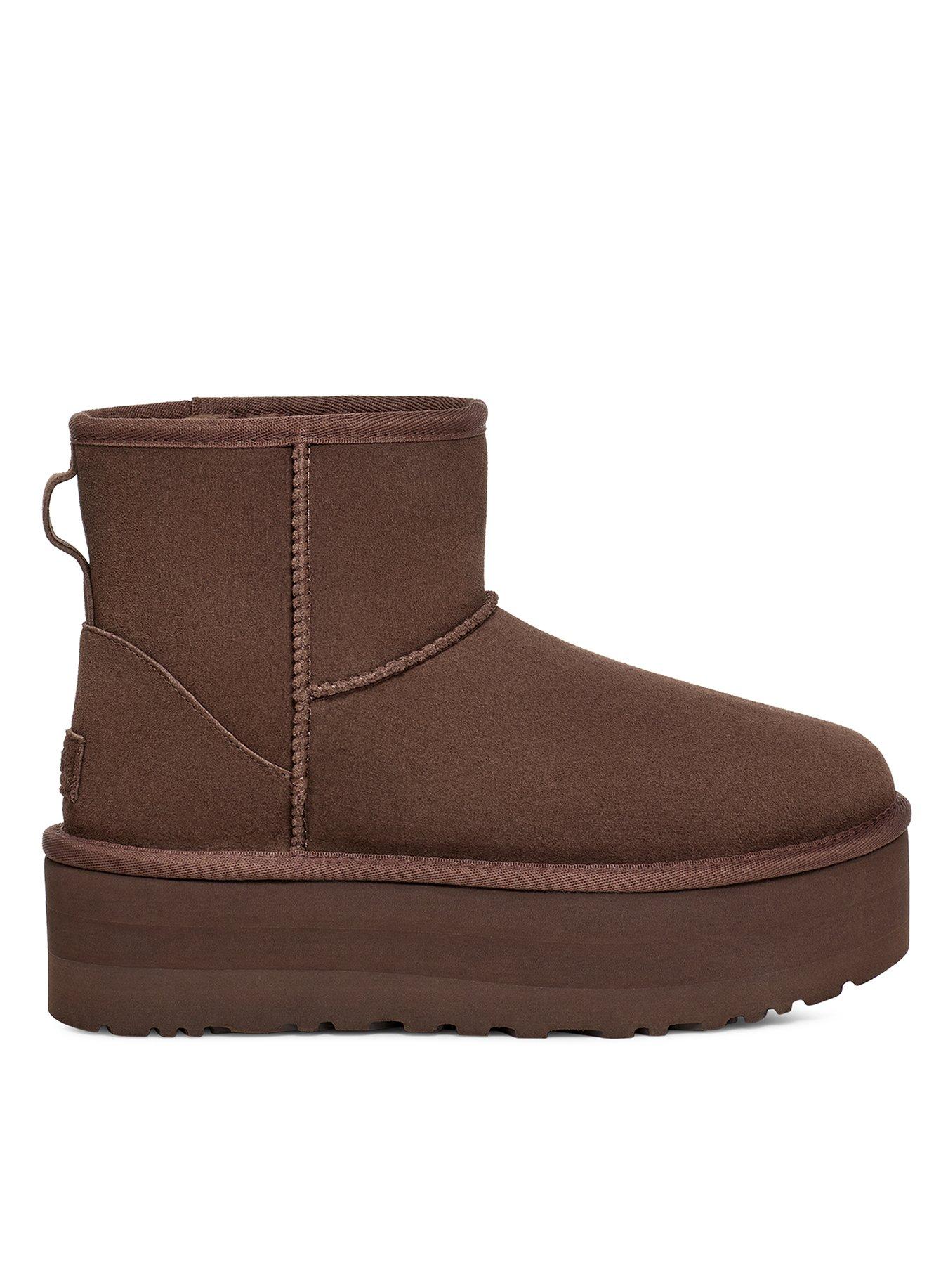 undefined Classic Mini Platform Ankle Boots - Burnt Cedar