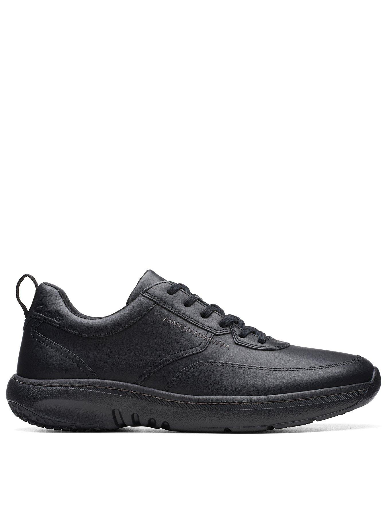 Clarks mens black on sale lace up shoes