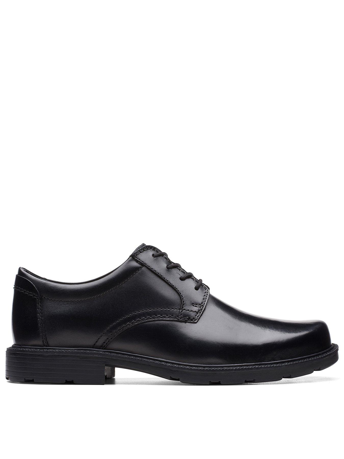 Clarks Wide Fit Kerton Lace Derby Shoes - Black