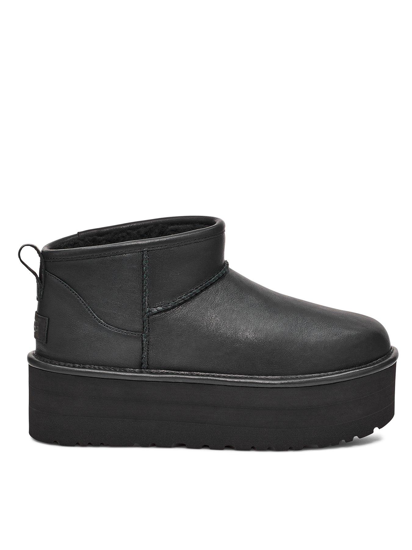 undefined Classic Ultra Mini Platform Boots - Black Leather