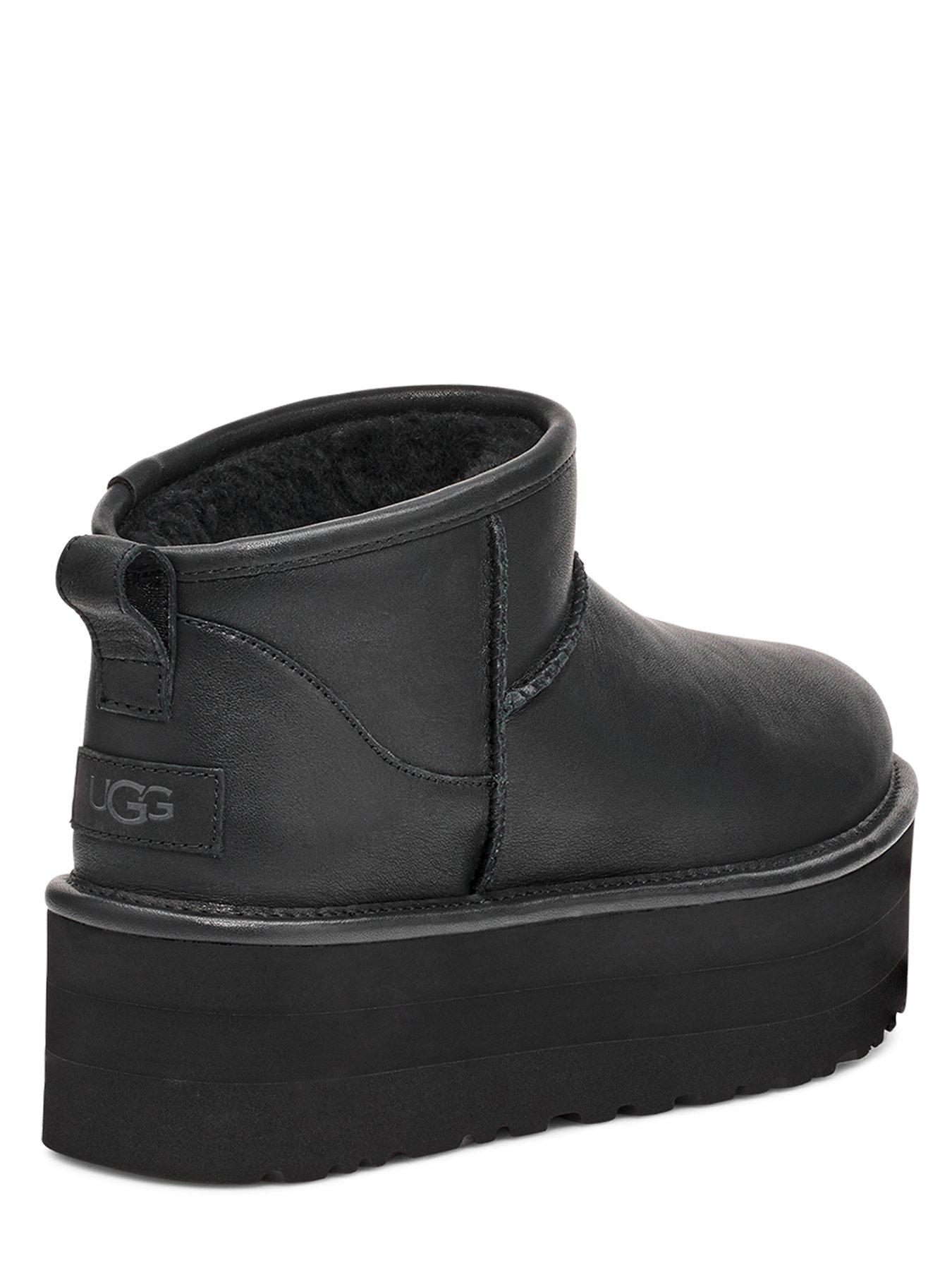 Black leather ugg clearance boots