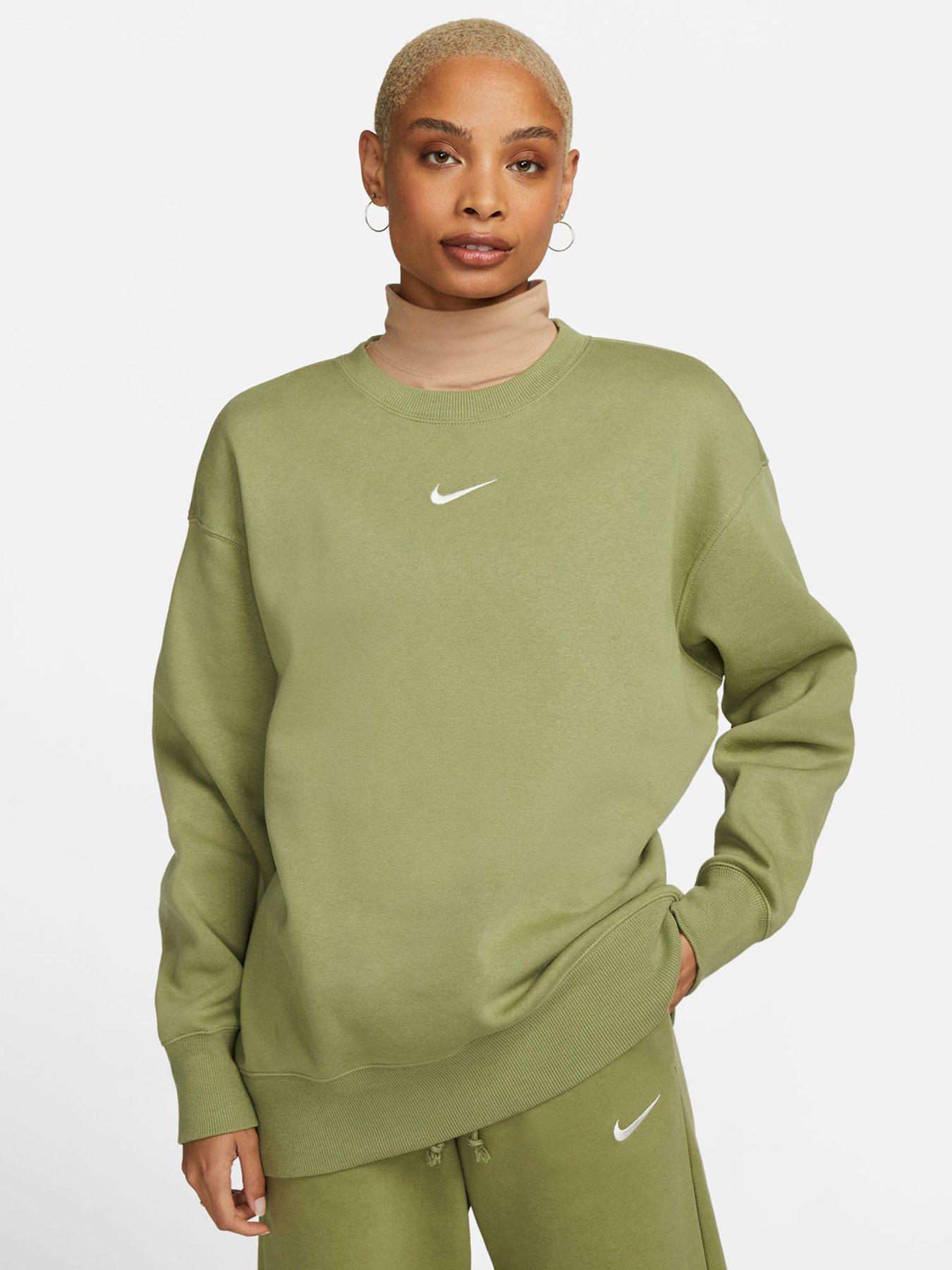 Nike Phoenix Oversized Crewneck Sweatshirt - Green | very.co.uk