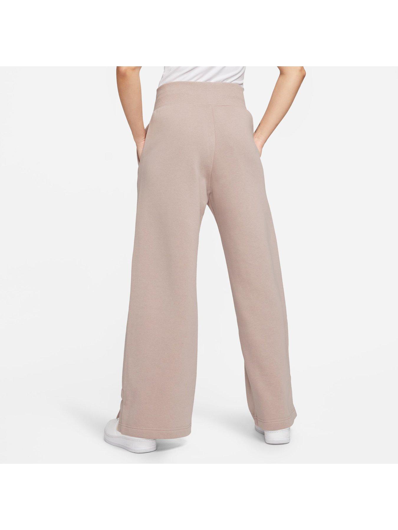 Nike wide leg sweatpants in brown