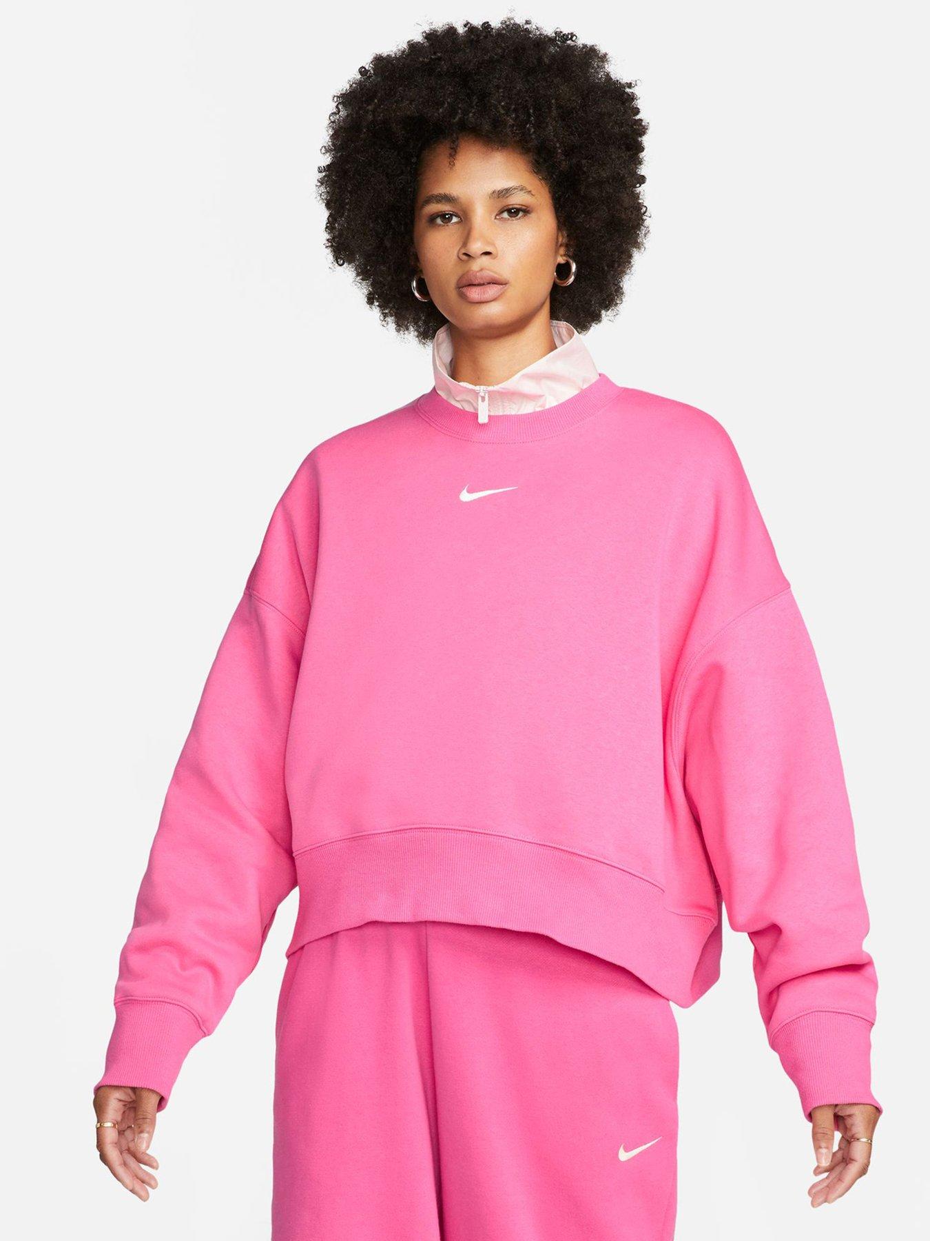 Phoenix Over Oversized Crewneck Sweatshirt Pink