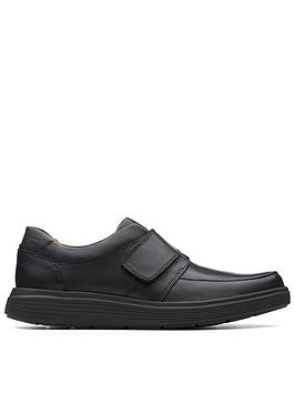 clarks un abode formal slip on strap shoes - black