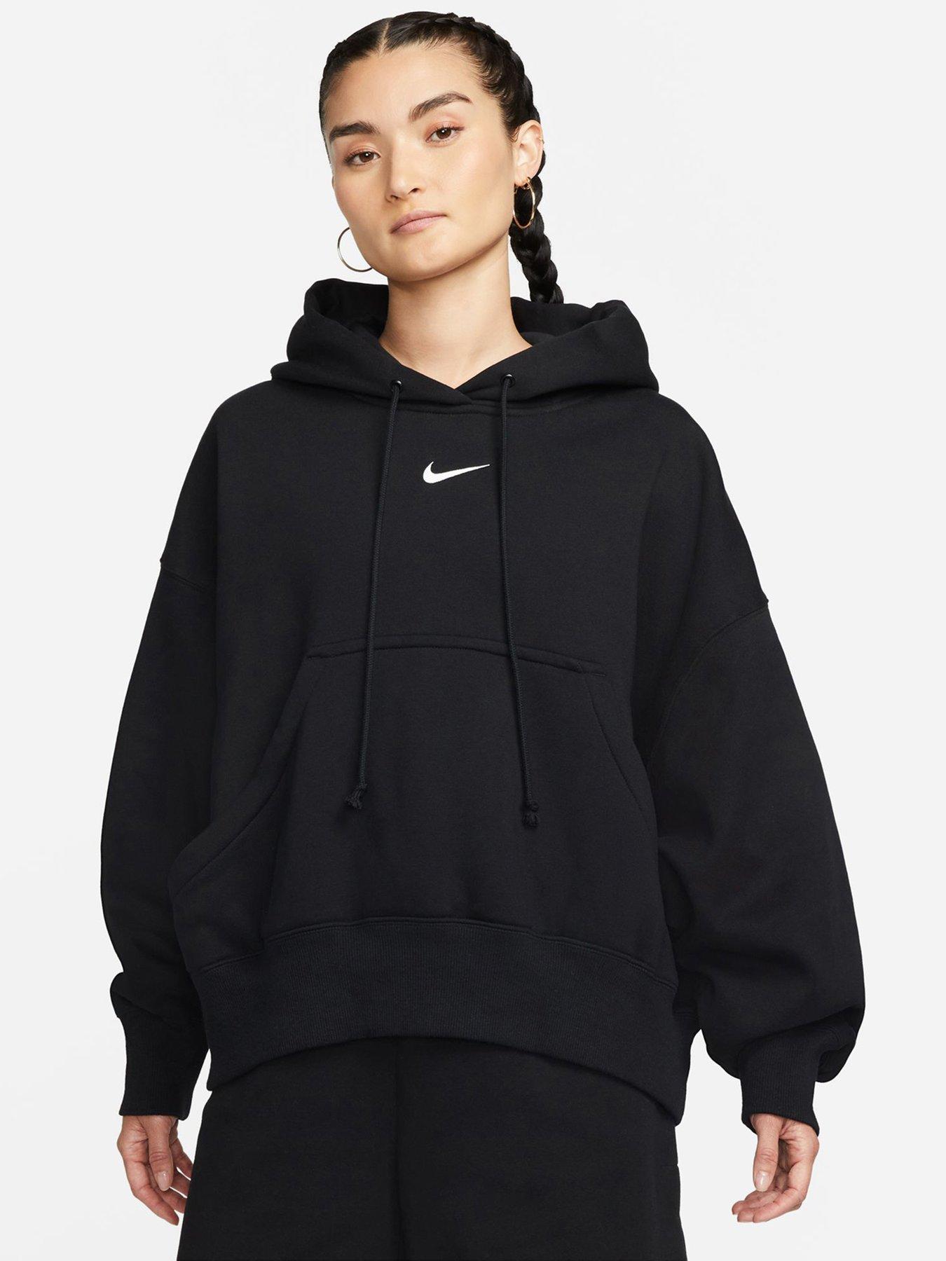 Black zip up hoodie womens nike sale