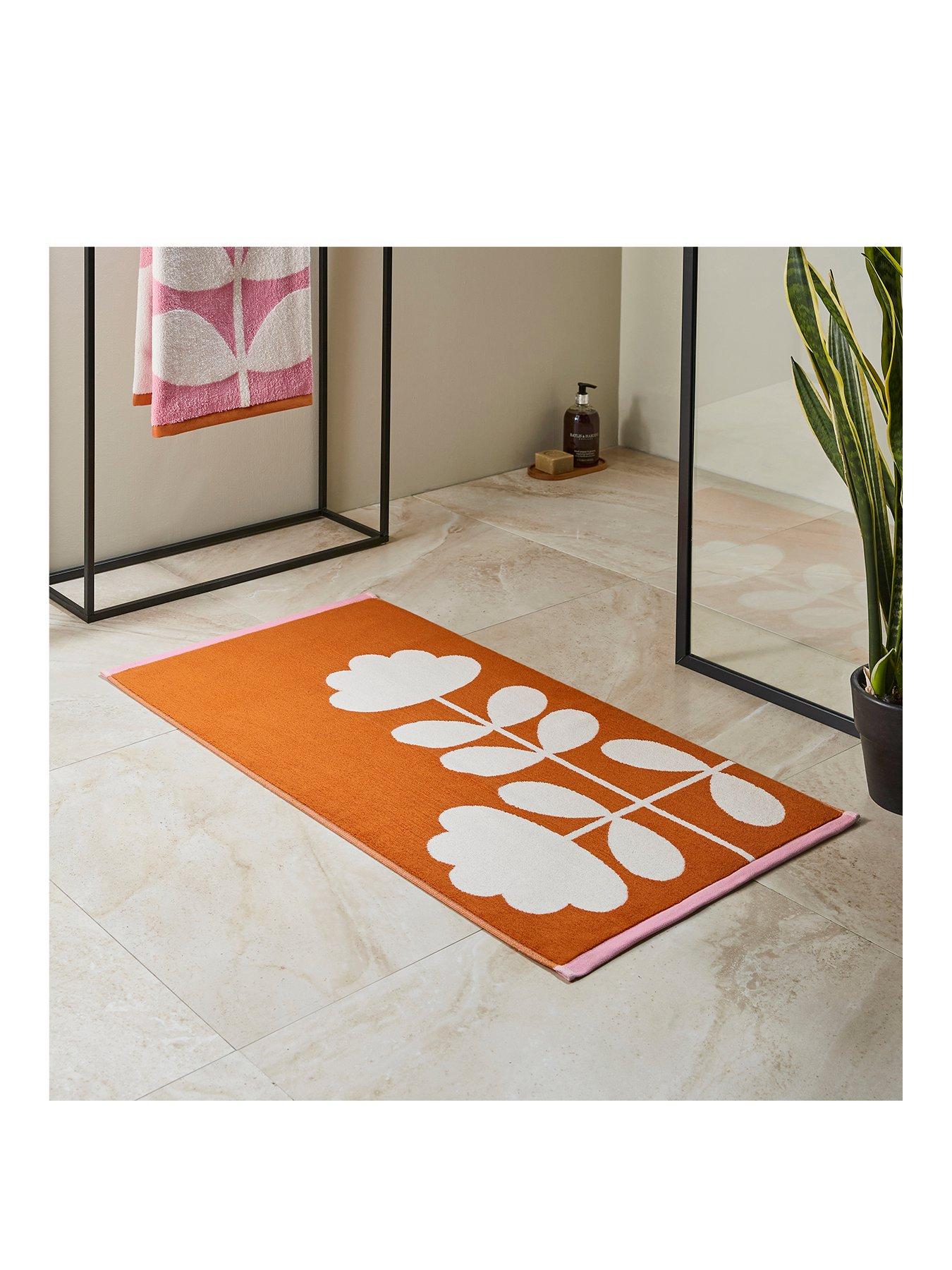 Product photograph of Orla Kiely Cut Stem Bathmat - Tulip And Paprika from very.co.uk