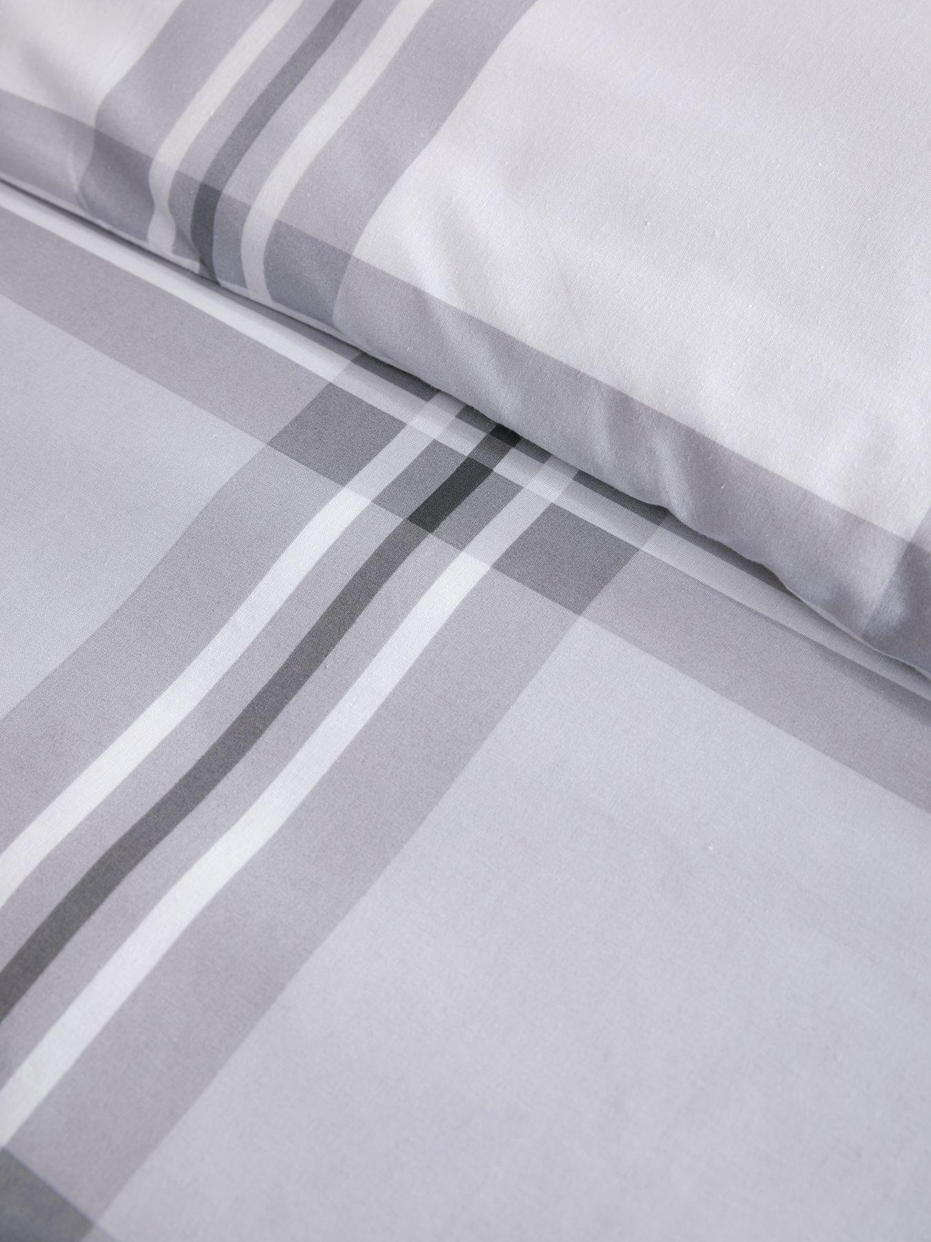 Image 4 of 6 of The Very Collection Grey Check Reversible Duvet Cover Set