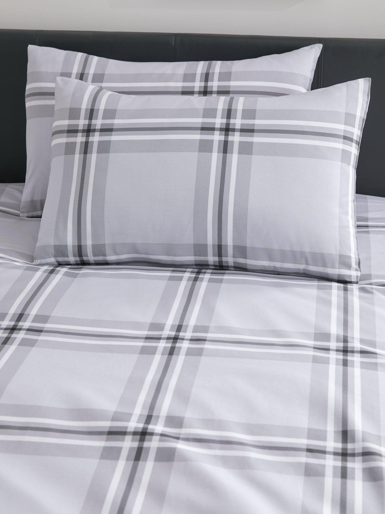 Image 6 of 6 of The Very Collection Grey Check Reversible Duvet Cover Set