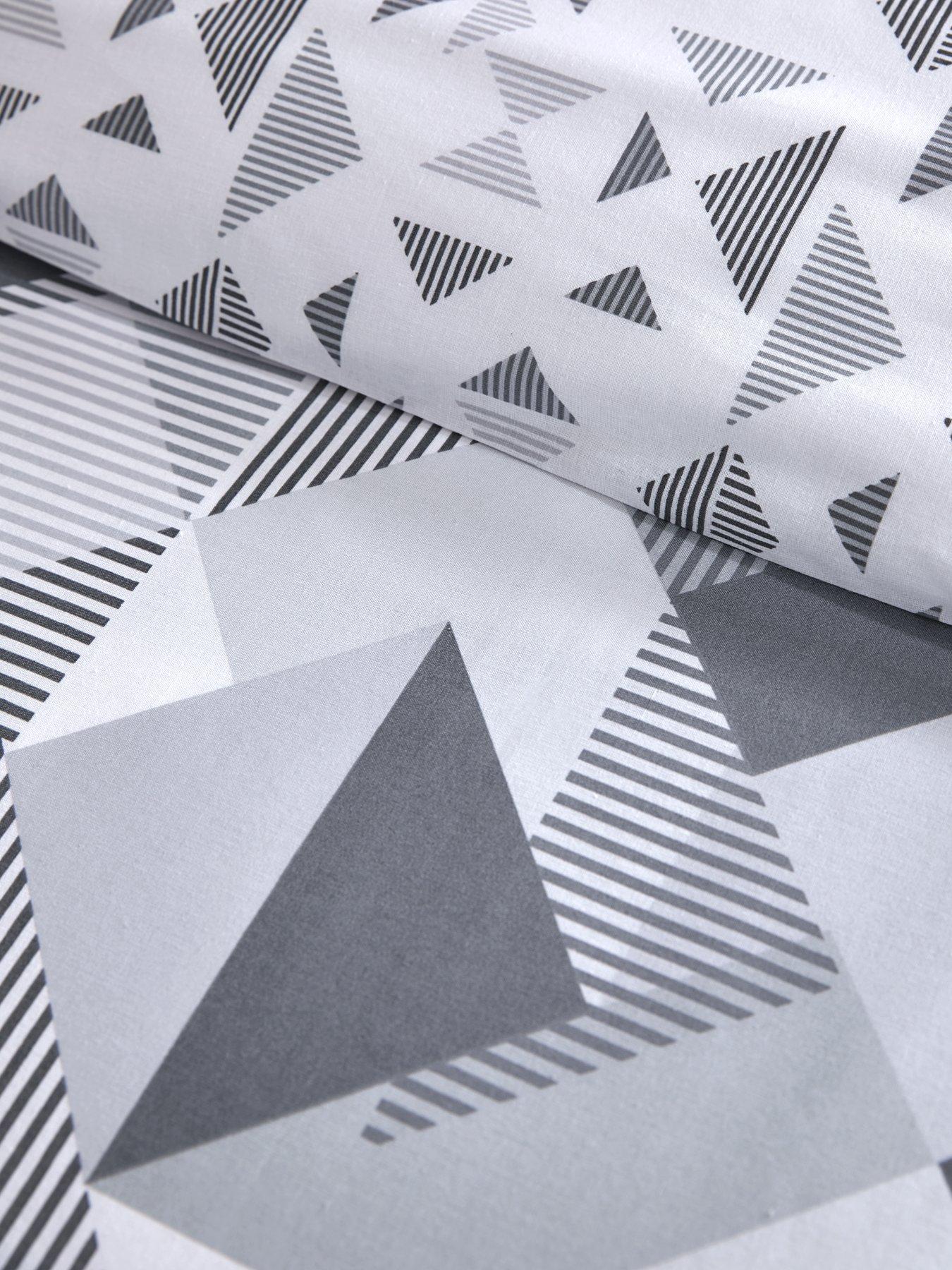 Image 4 of 6 of Everyday Grey Geo Reversible Duvet Cover Set