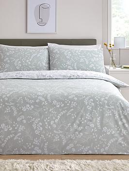 Product photograph of Everyday Green Floral Reversible Duvet Cover Set from very.co.uk