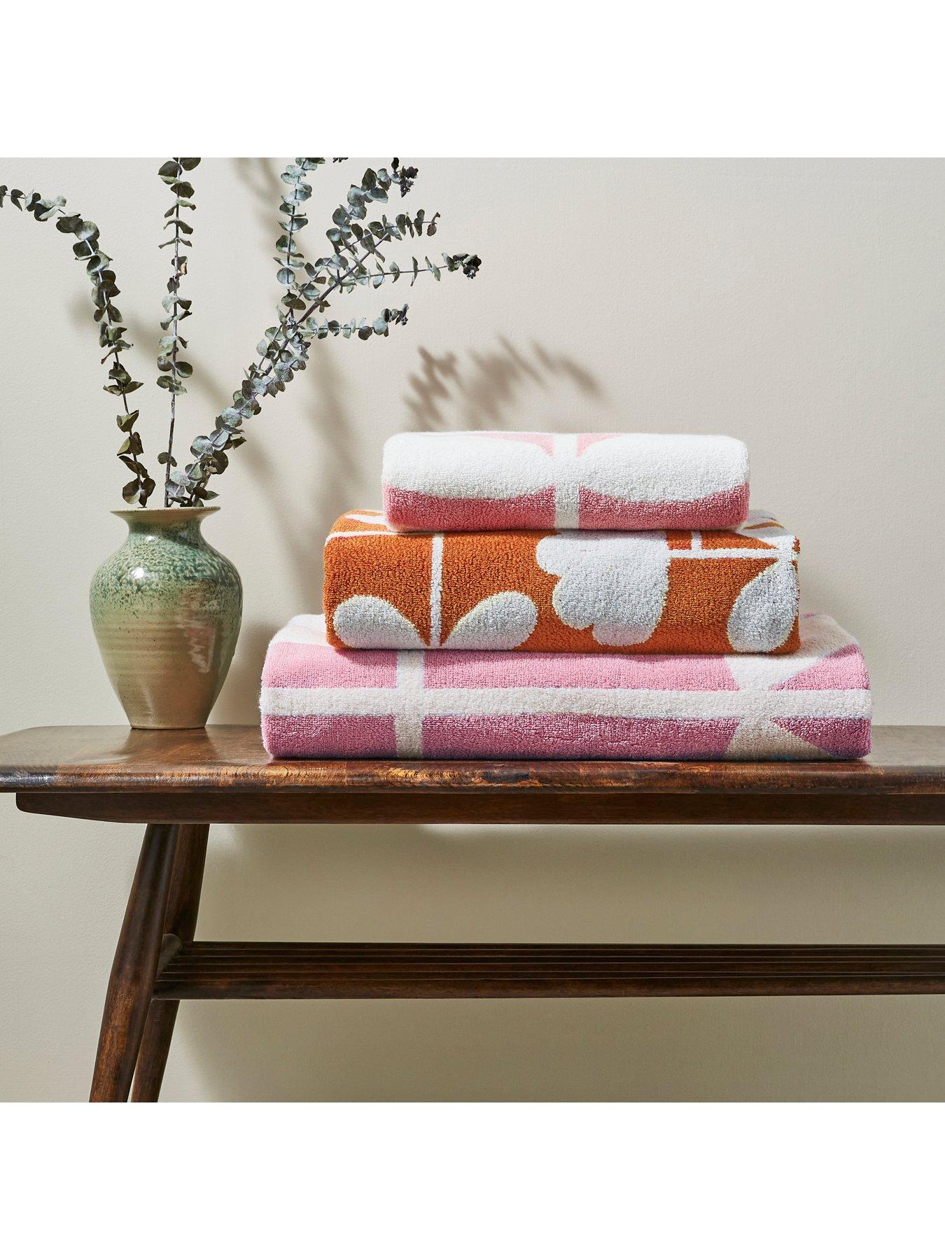Orla Kiely Cut Stem Hand Towel Tulip and Paprika very.co.uk
