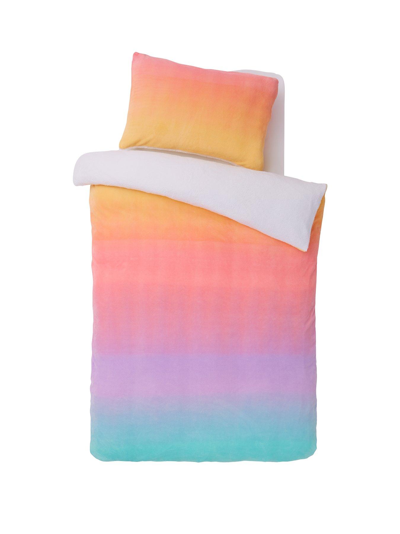 Very Home Cosy Kids Ombre Fleece Duvet Set Sb Multi very.co.uk