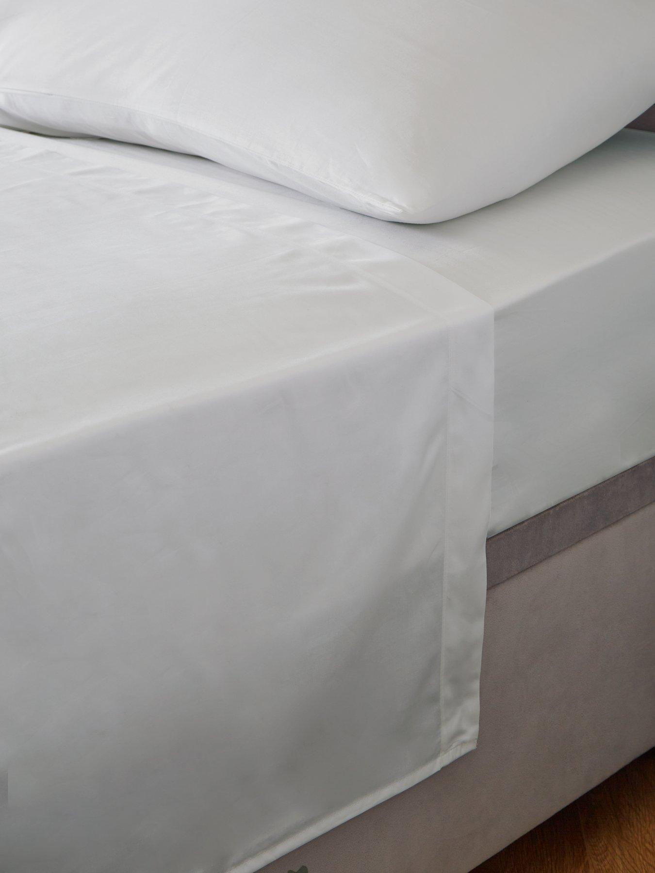 Product photograph of Very Home Luxury 400 Thread Count Soft Touch Cotton Sateen Flat Sheet from very.co.uk