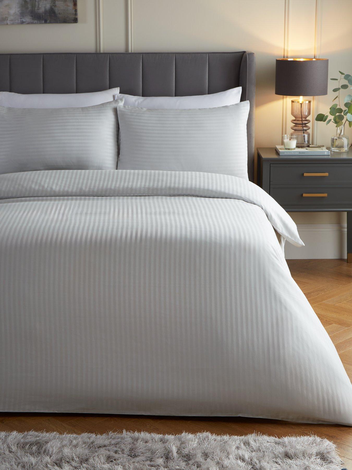 Image 1 of 4 of Very Home 300 Thread Count Soft Touch Sateen Stripe Duvet Cover Set
