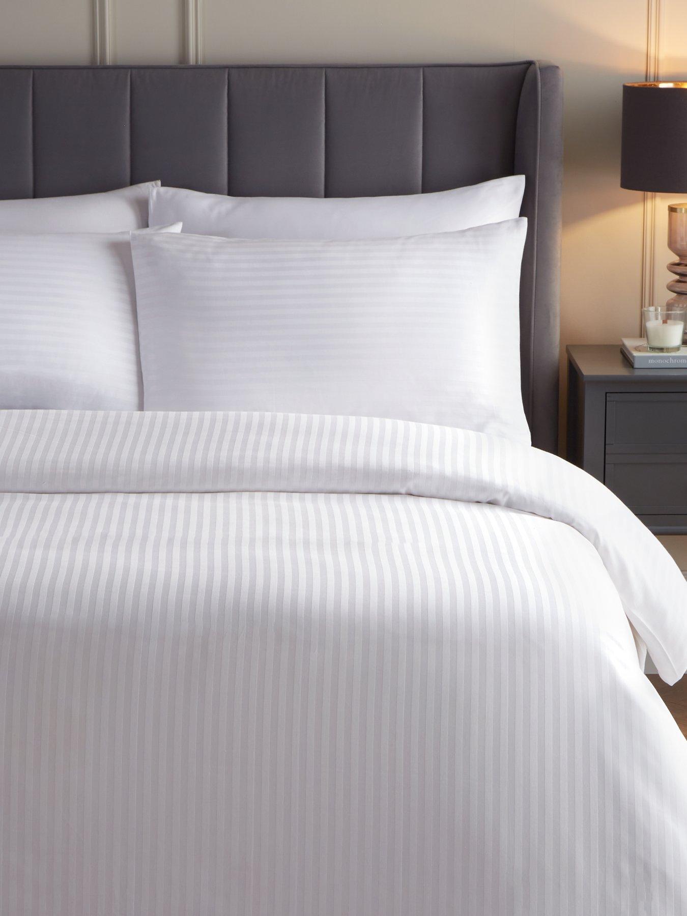 Image 3 of 4 of Very Home 300 Thread Count Soft Touch Sateen Stripe Duvet Cover Set
