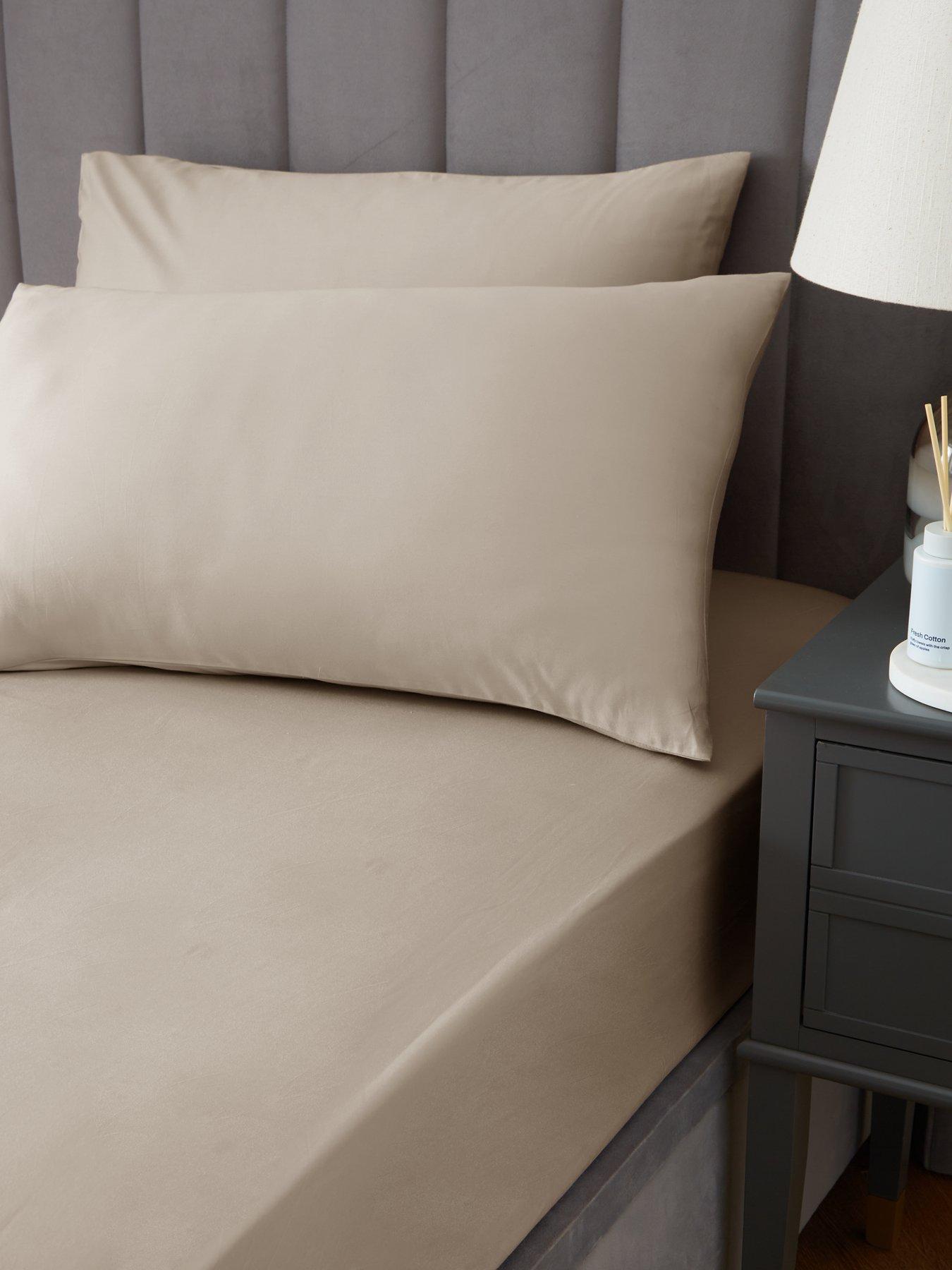 undefined Luxury 400 Thread Count Soft Touch Cotton Sateen Housewife Pillowcase Pair