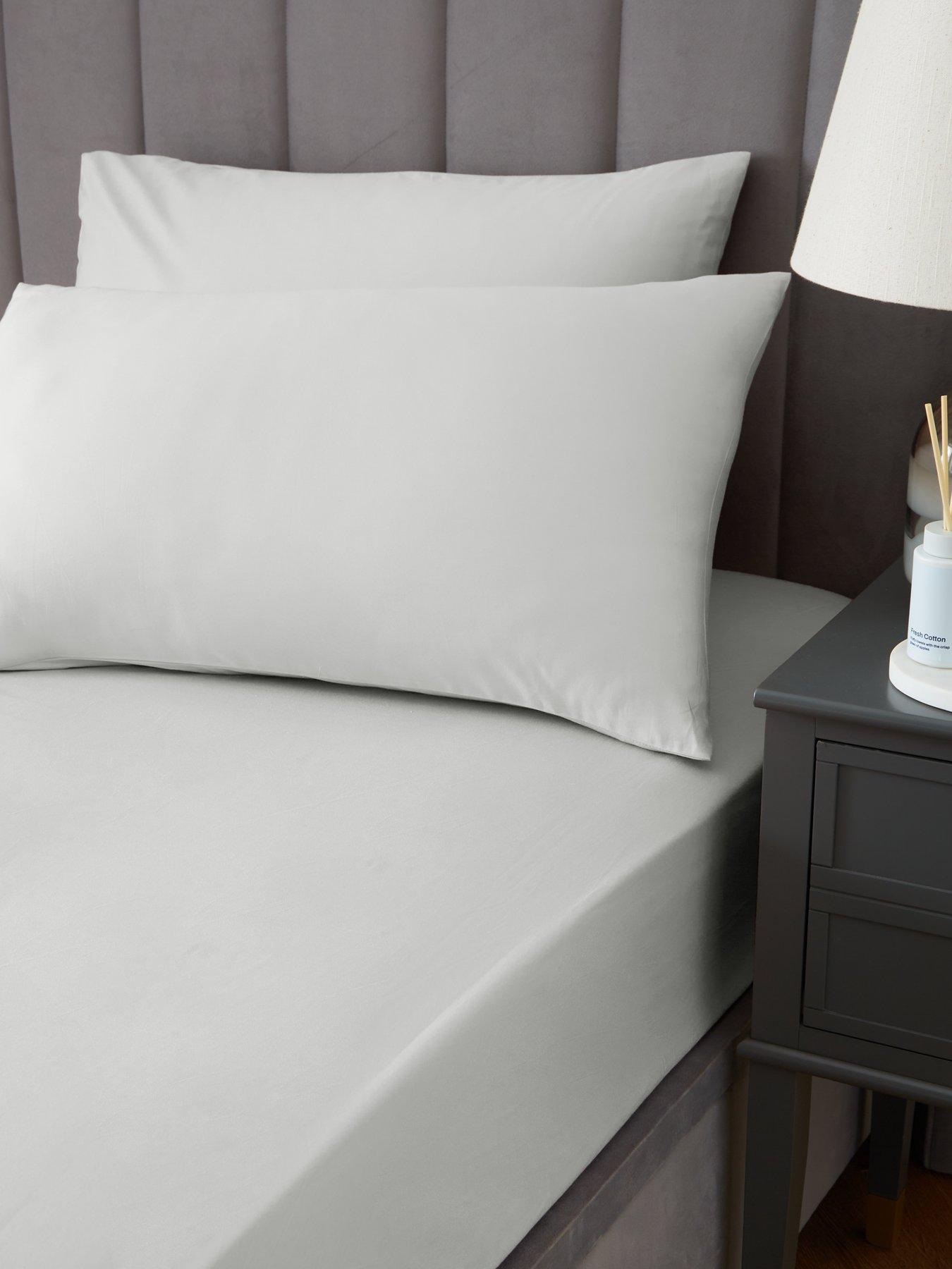 undefined Luxury 400 Thread Count Soft Touch Cotton Sateen Housewife Pillowcase Pair