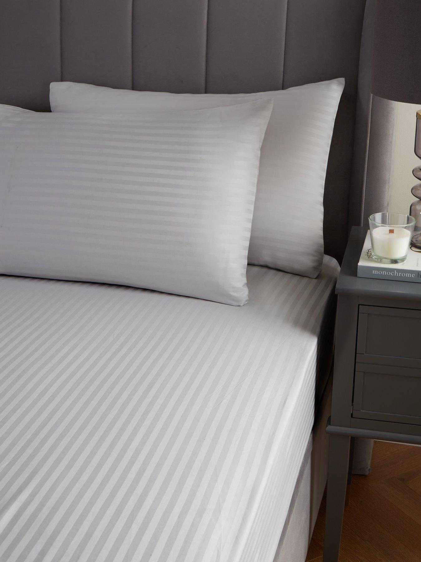 undefined Luxury 300 Thread Count Soft Touch Sateen Stripe Housewife Pillowcase
