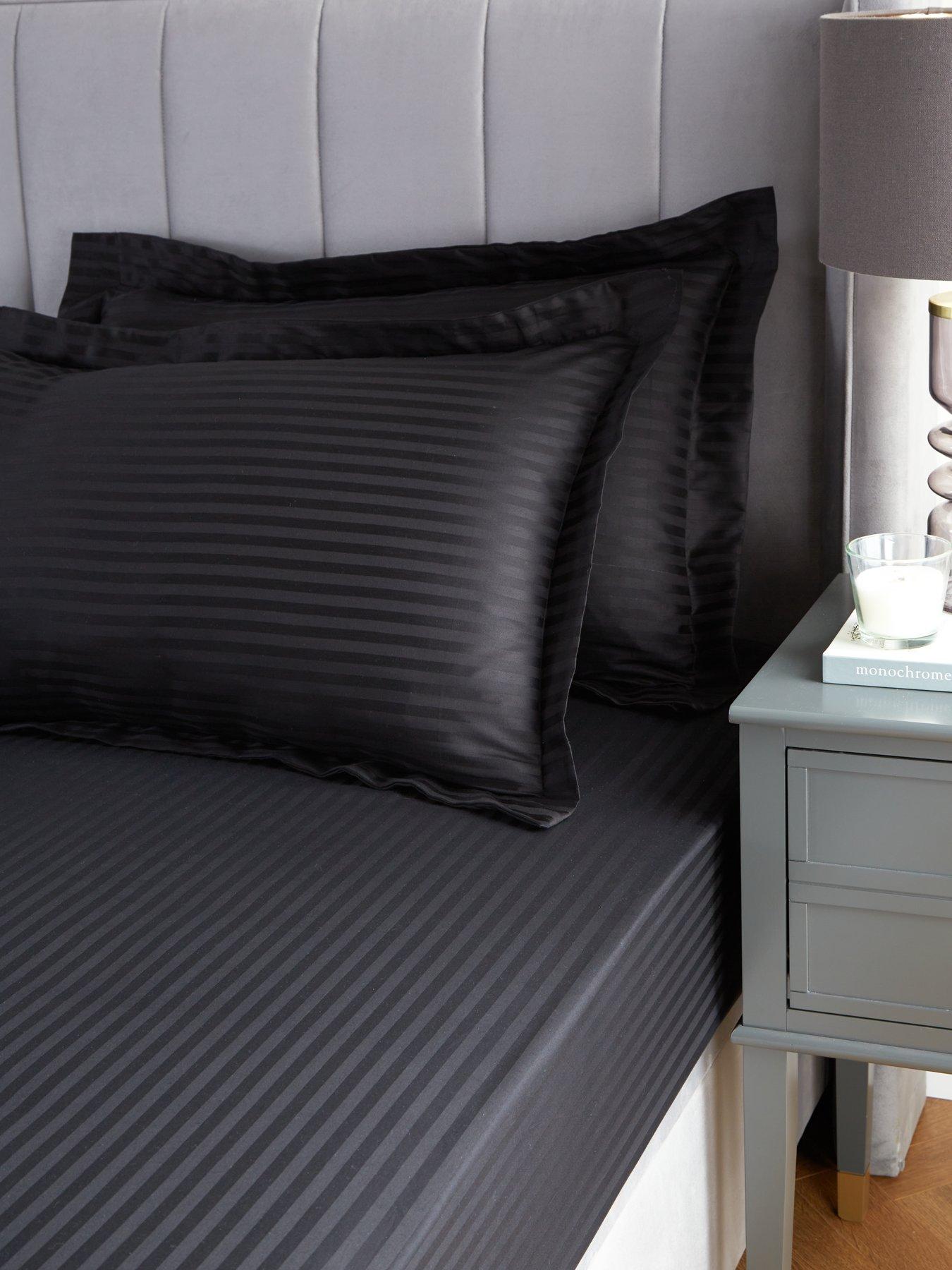 undefined Luxury 300 Thread Count Soft Touch Sateen Stripe Oxford Pillowcase Pair